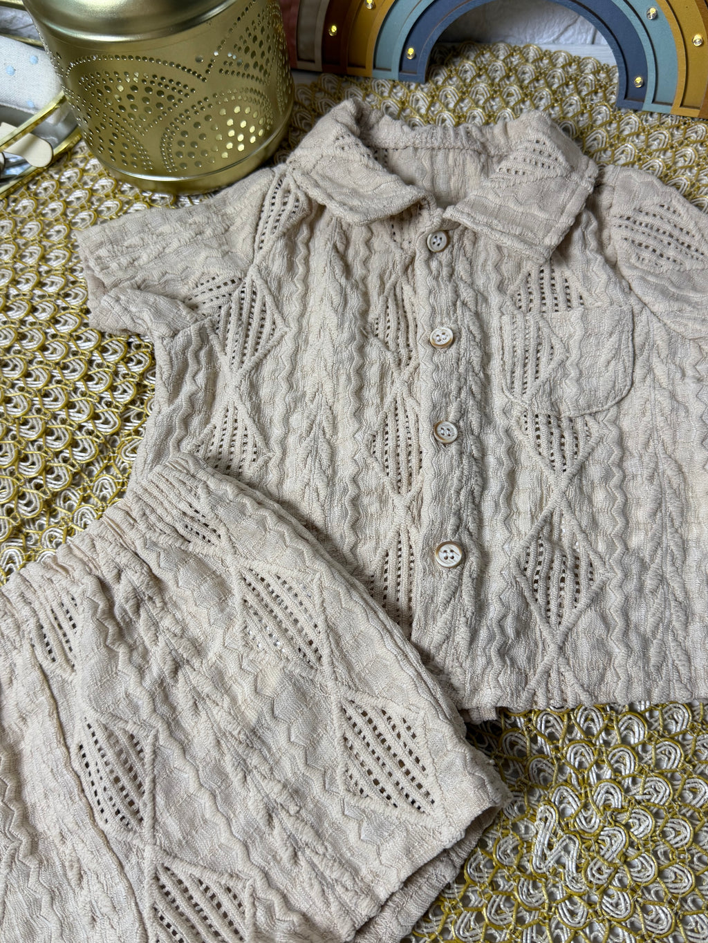 Conjunto 2 piezas beige playero