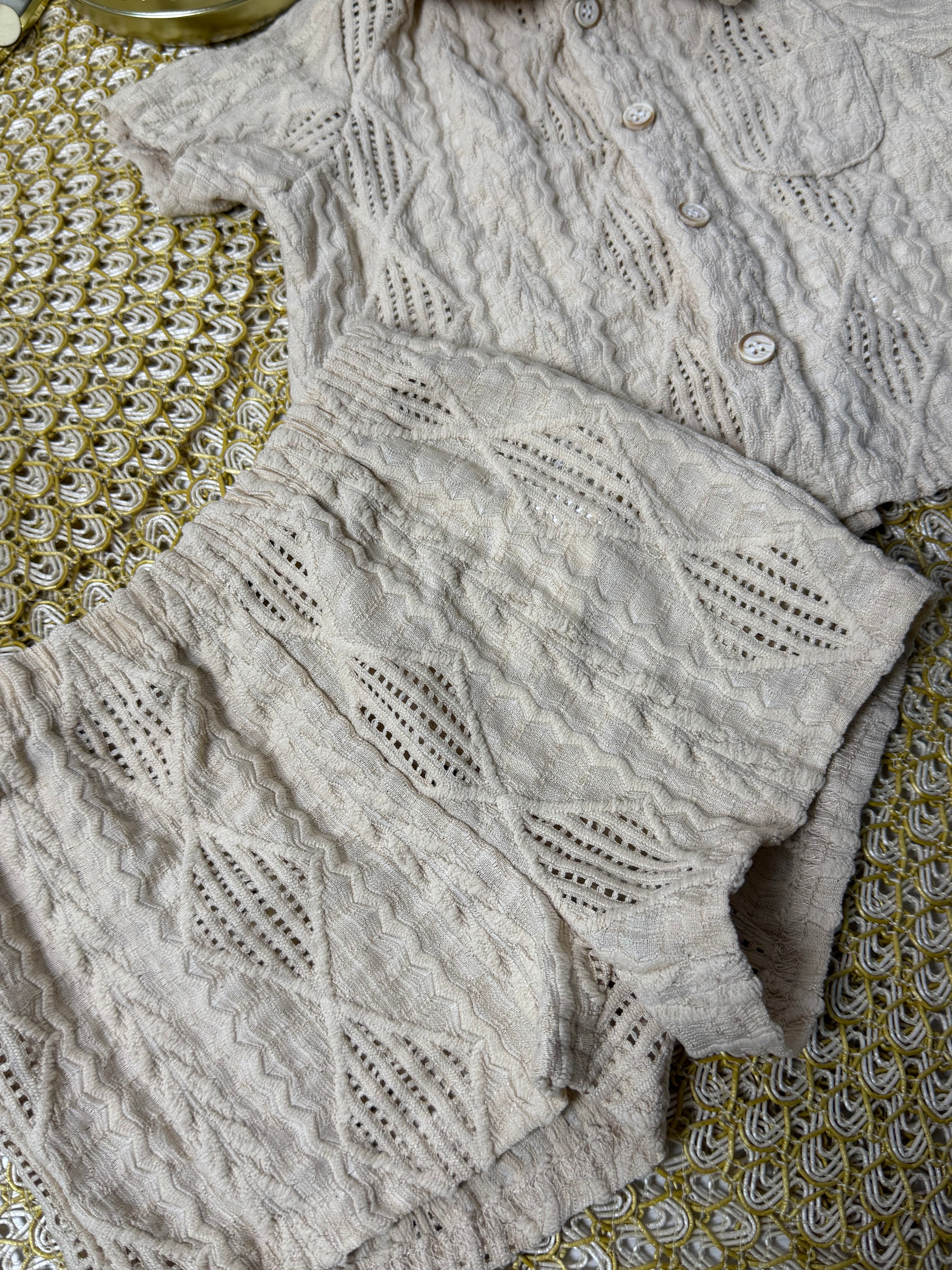 Conjunto 2 piezas beige playero