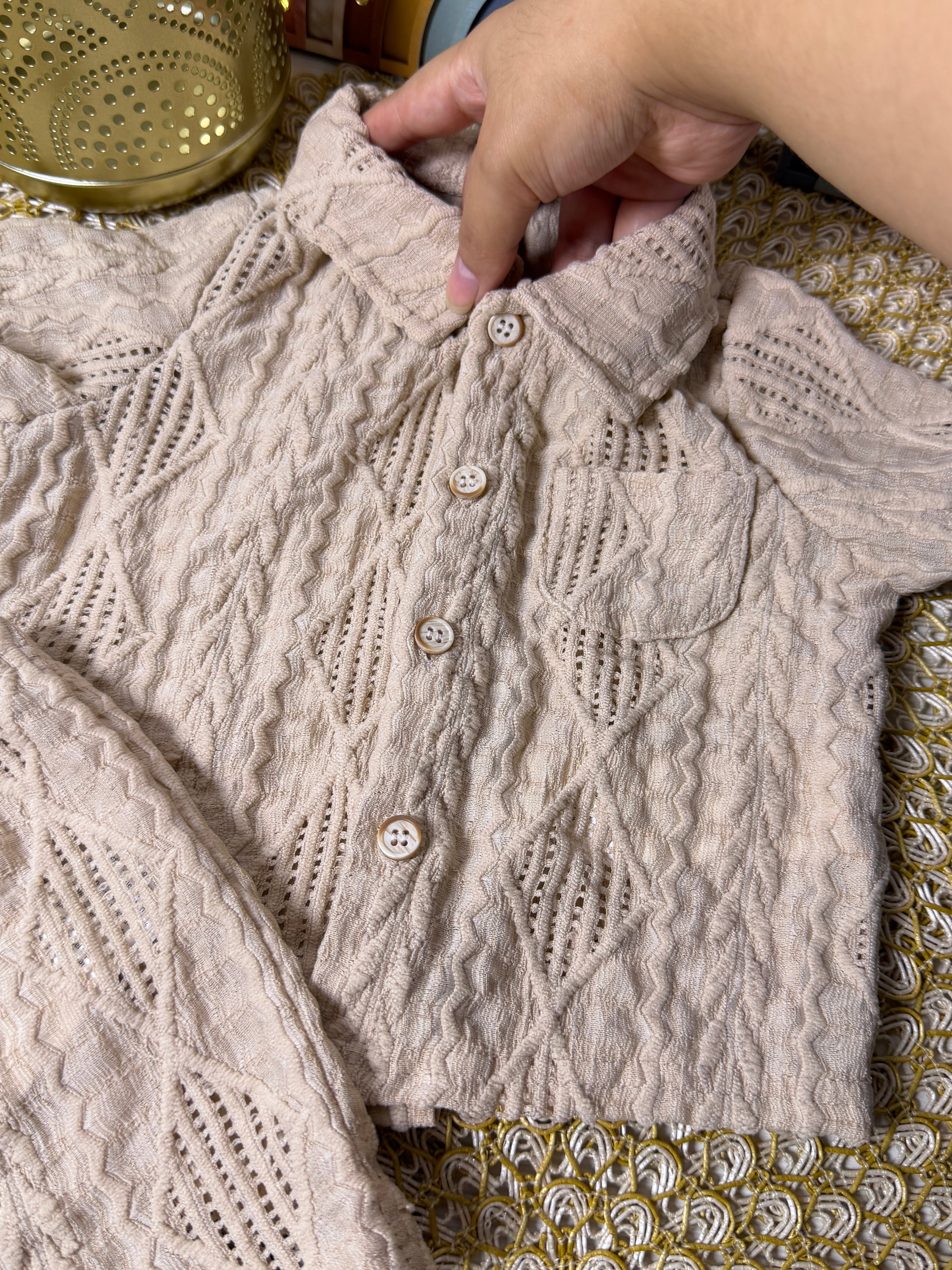 Conjunto 2 piezas beige playero