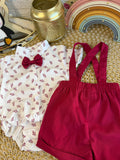 Conjunto 2 piezas rojo dinosaurio