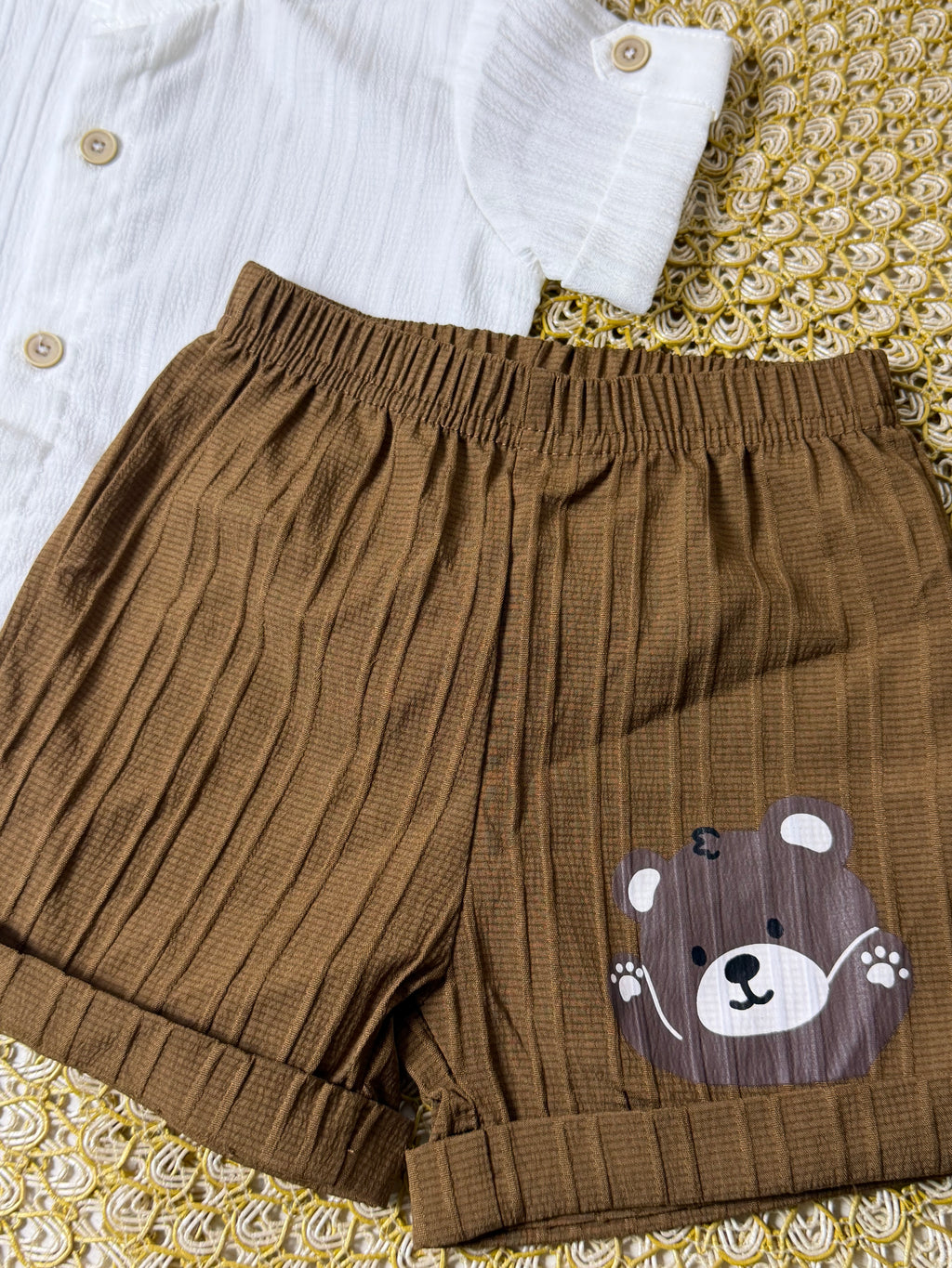 Conjunto 2 piezas polo y short marrón