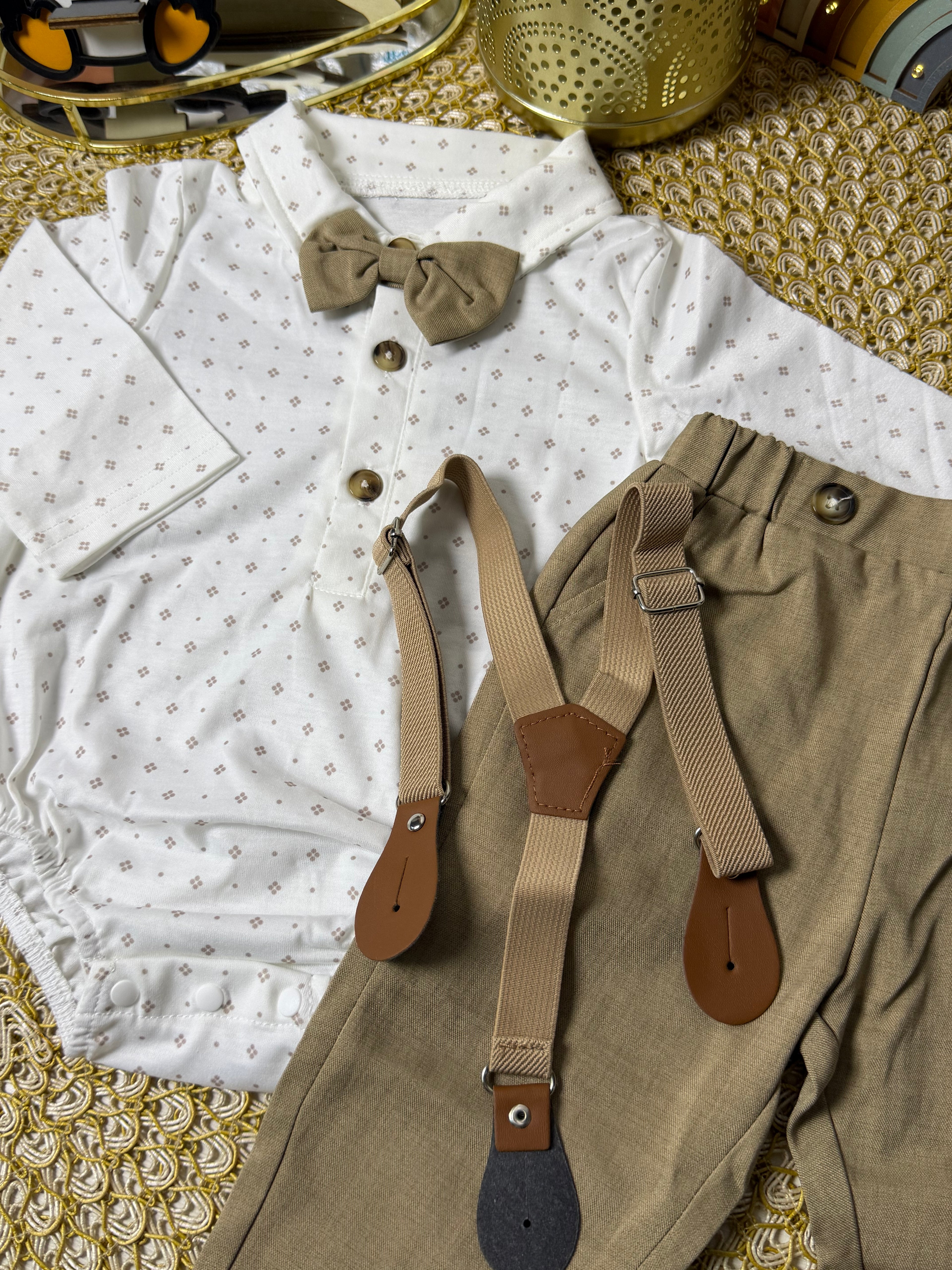 Conjunto 2 piezas caqui elegante