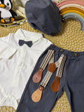 Conjunto 3 piezas gris oscuro elegante