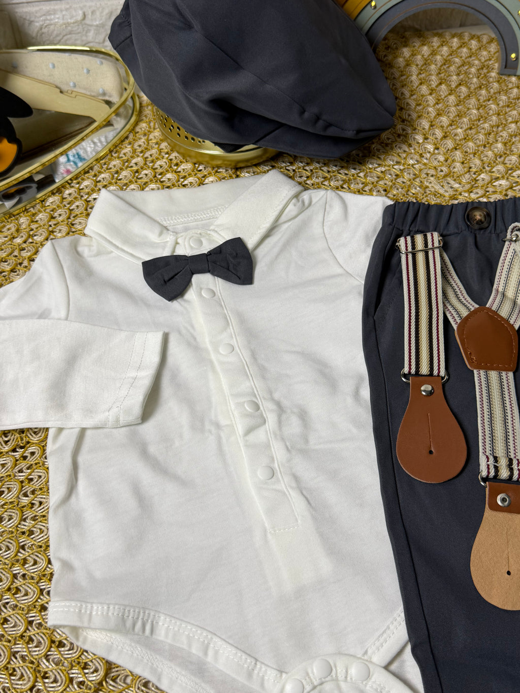 Conjunto 3 piezas gris oscuro elegante
