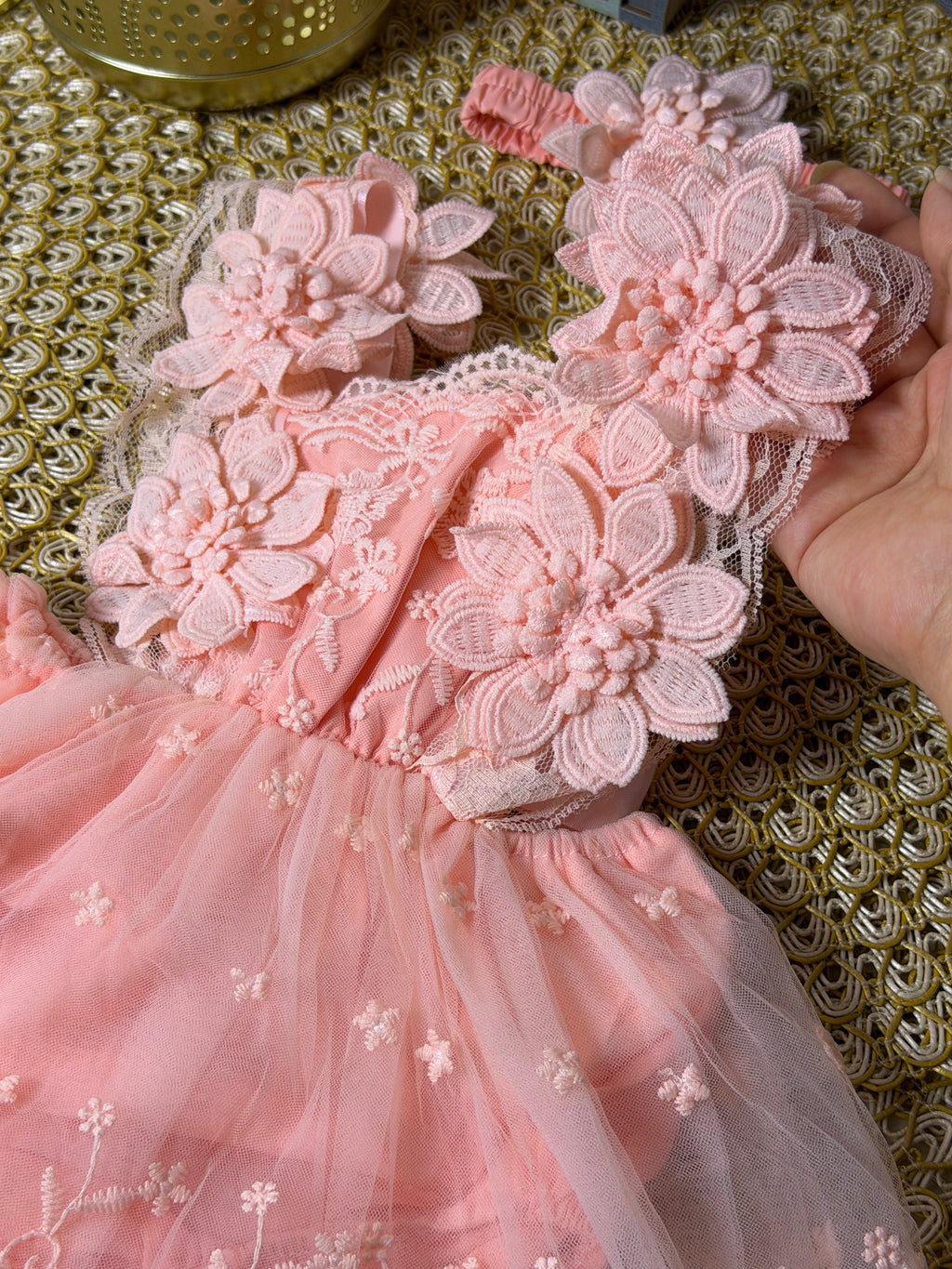 Vestido tull rosa flores