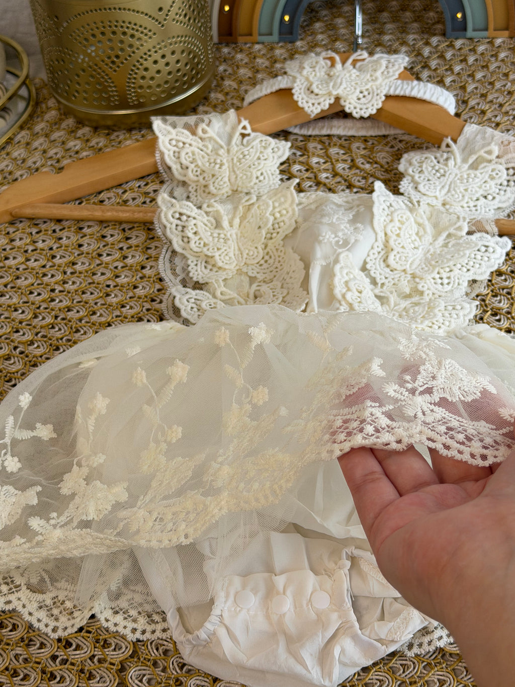 Vestido tull crema mariposa