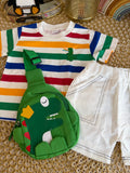 Conjunto 3 piezas dinosaurio con morral