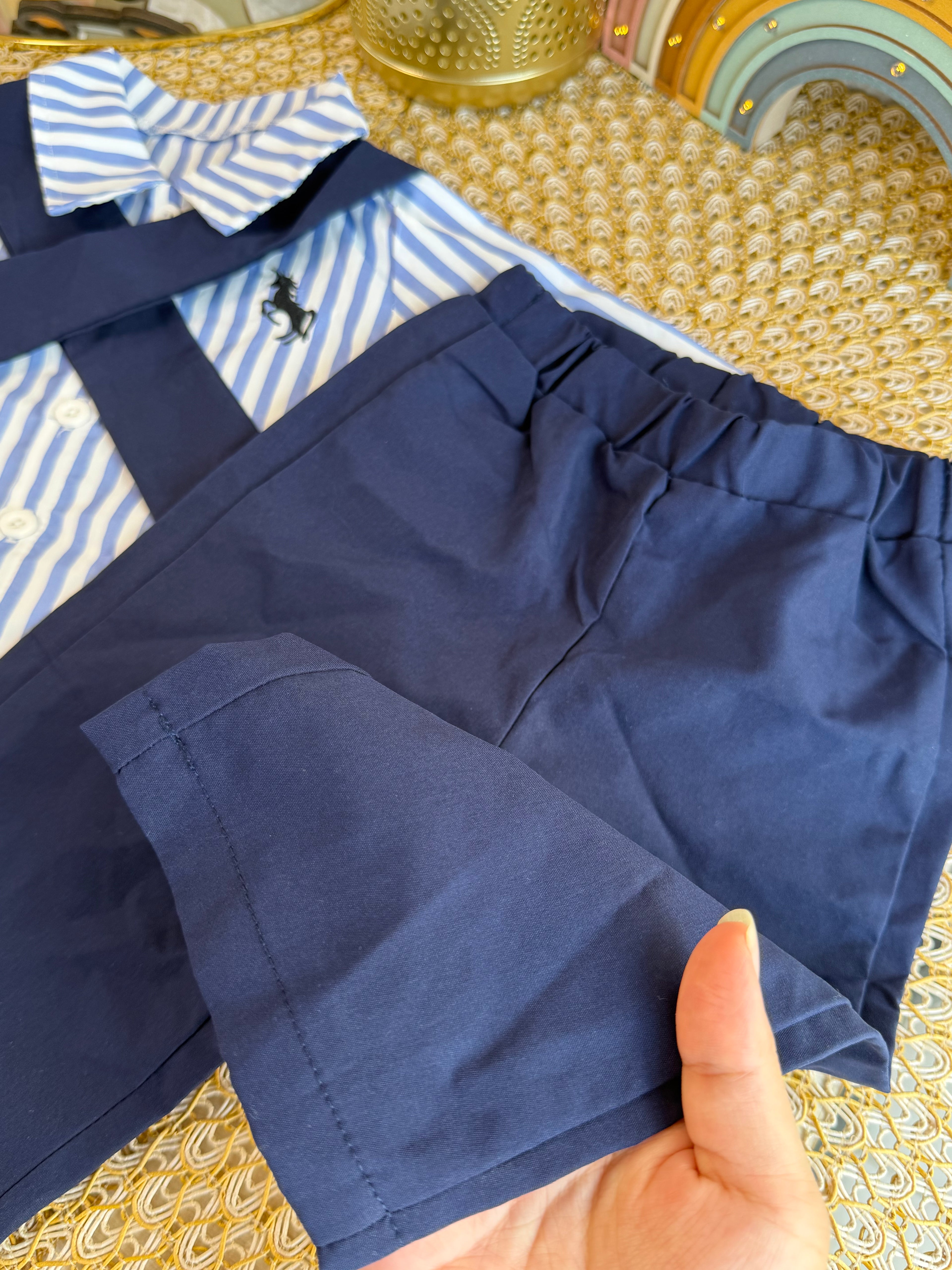 Conjunto 2 piezas azul a rayas