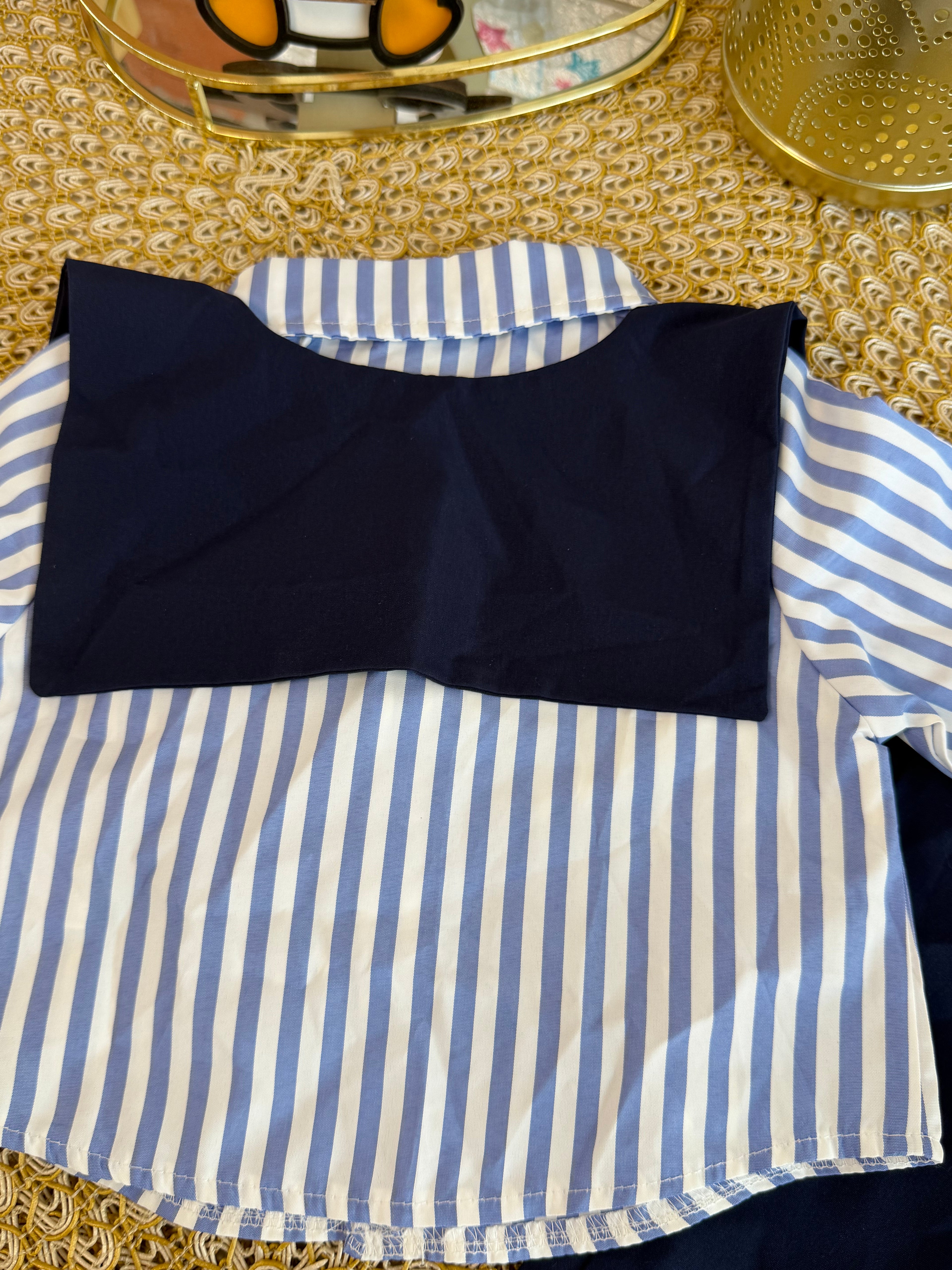 Conjunto 2 piezas azul a rayas