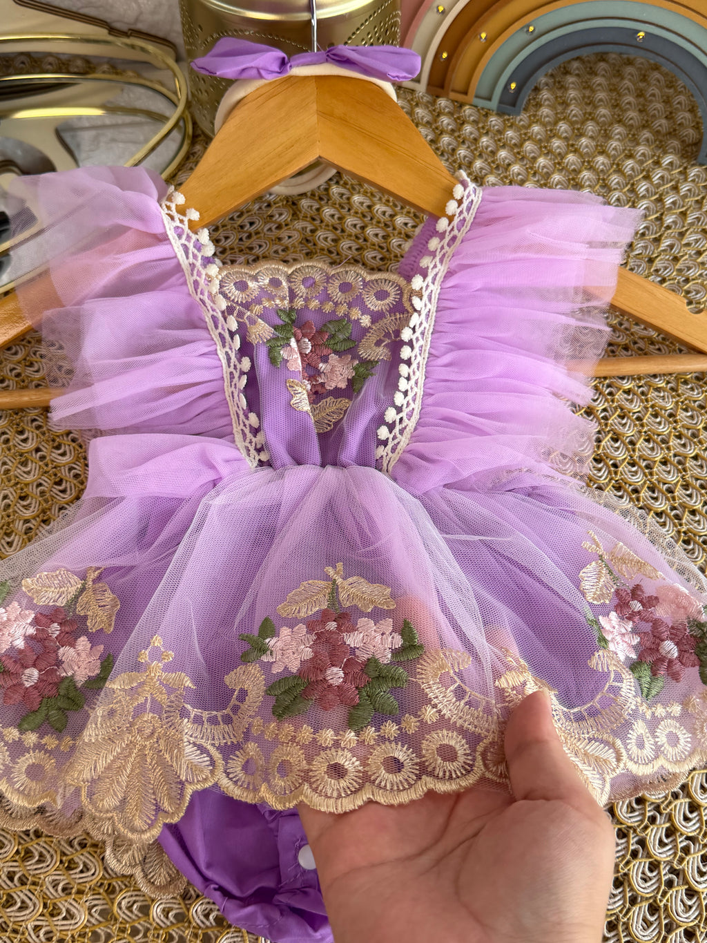 Vestido tull lila floreado