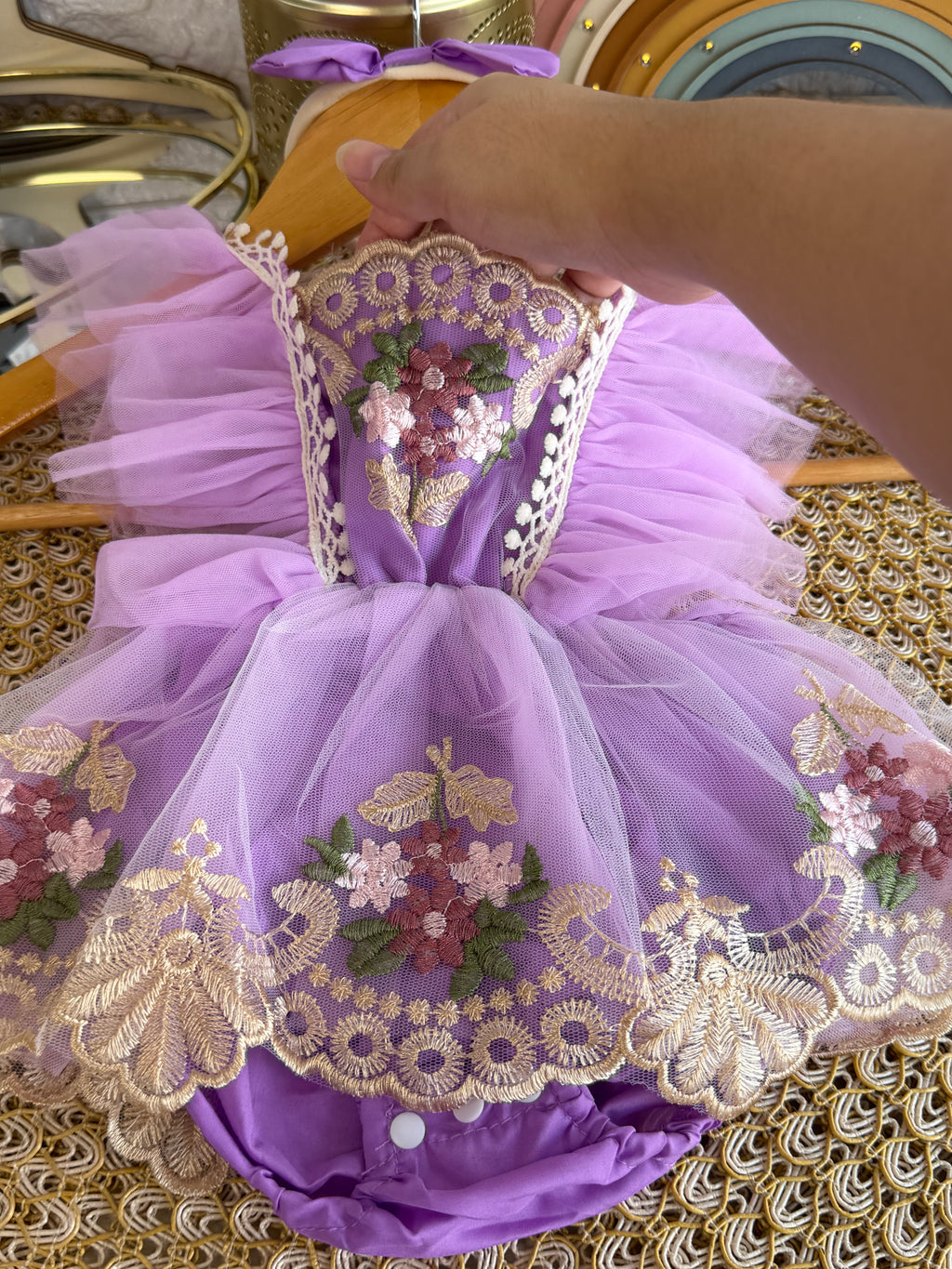 Vestido tull lila floreado