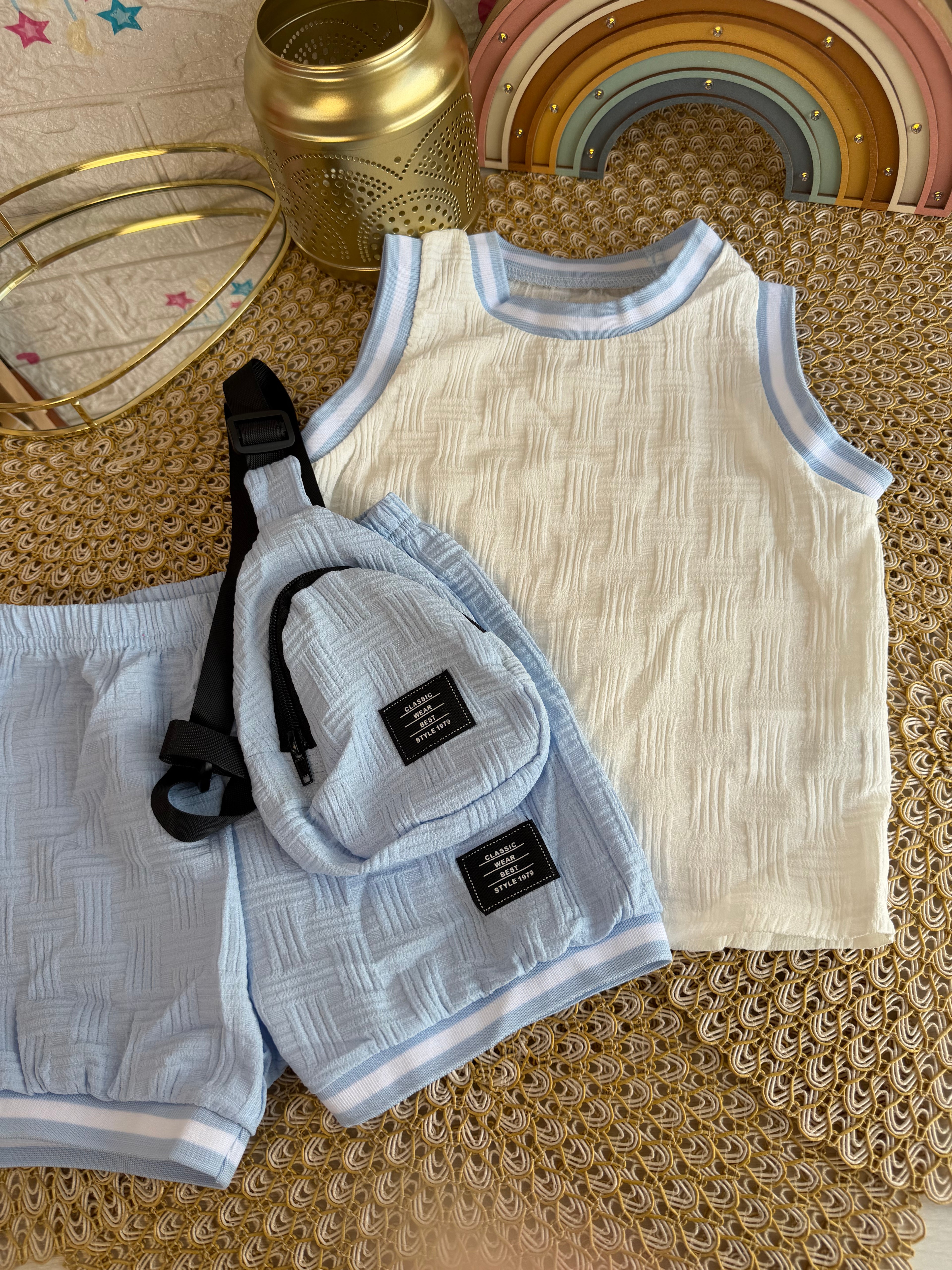 Conjunto 3 piezas celeste