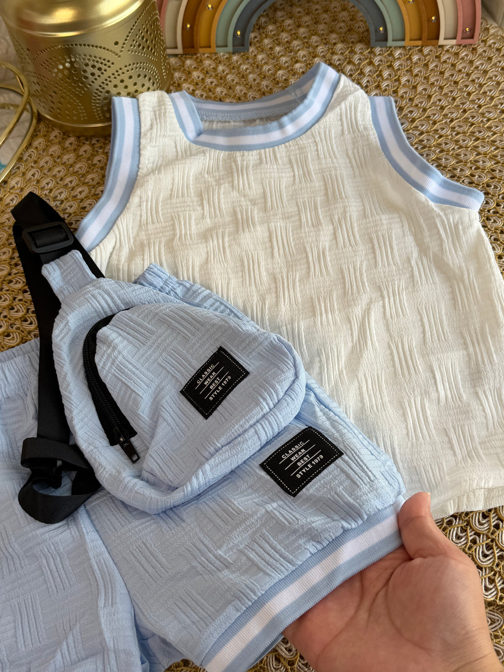 Conjunto 3 piezas celeste