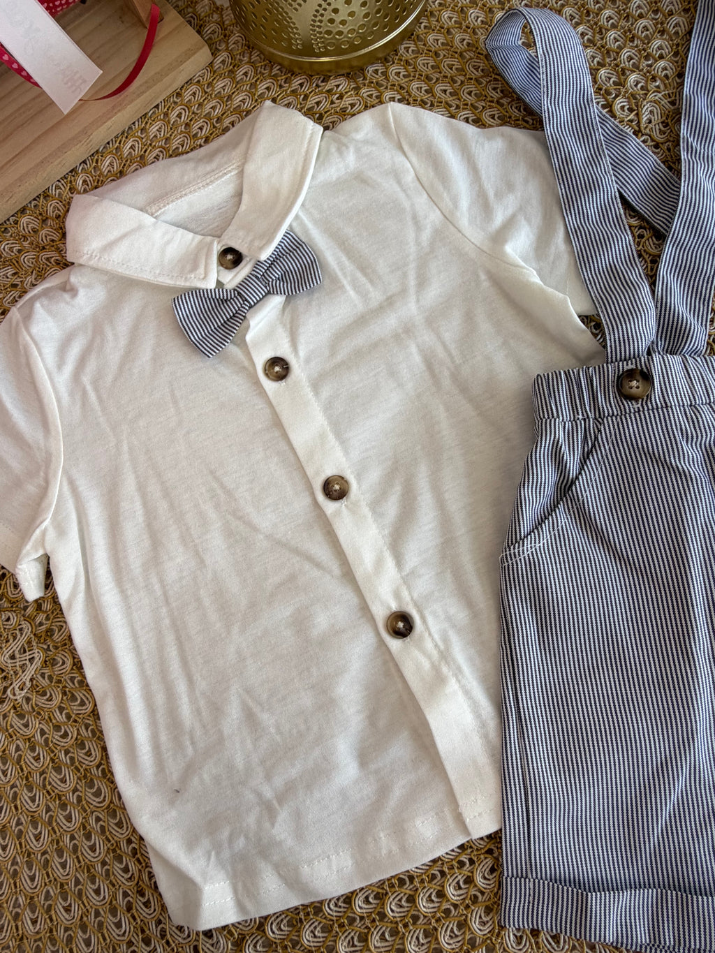 Conjunto 2 piezas gris a rayas