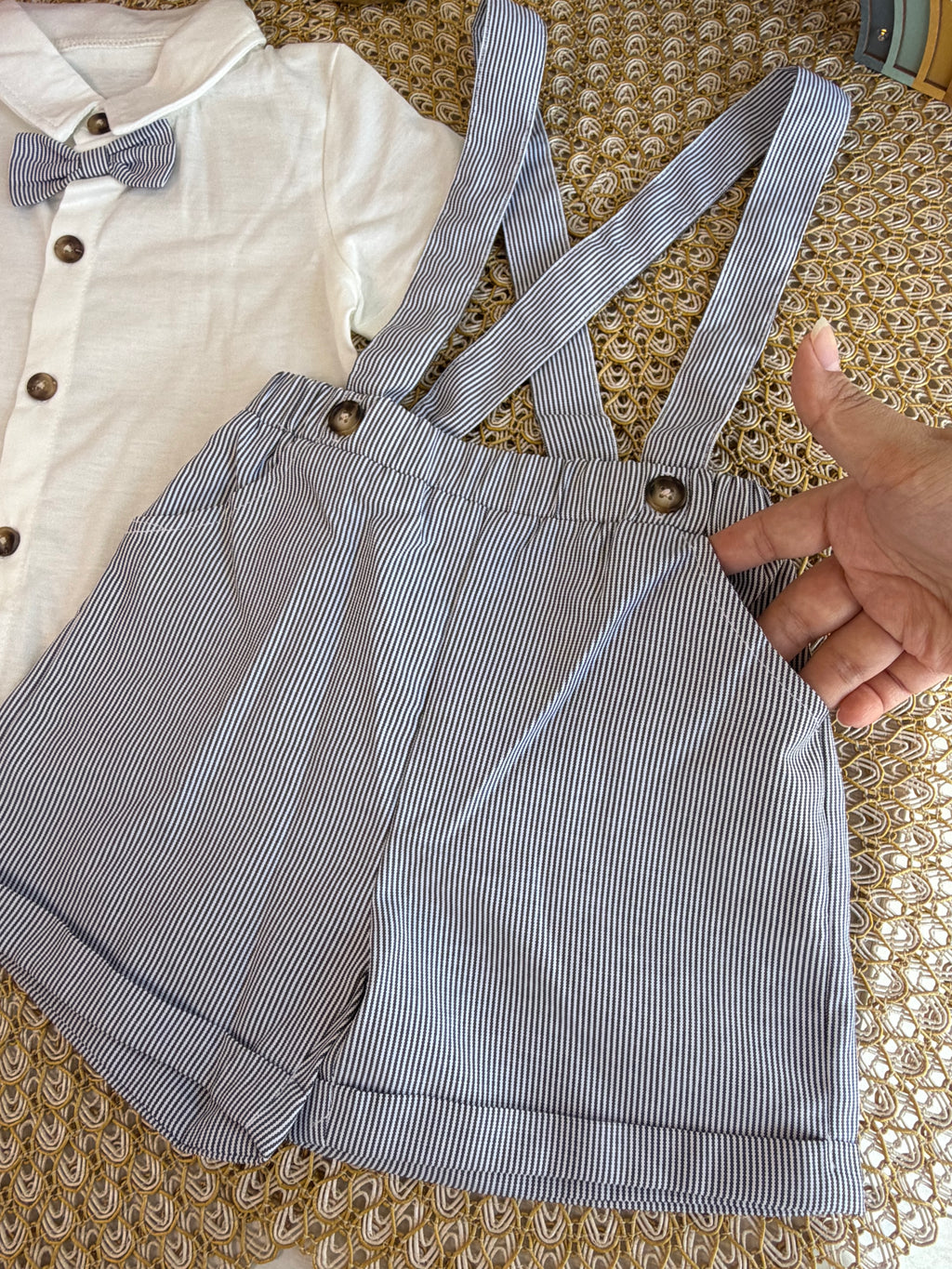 Conjunto 2 piezas gris a rayas