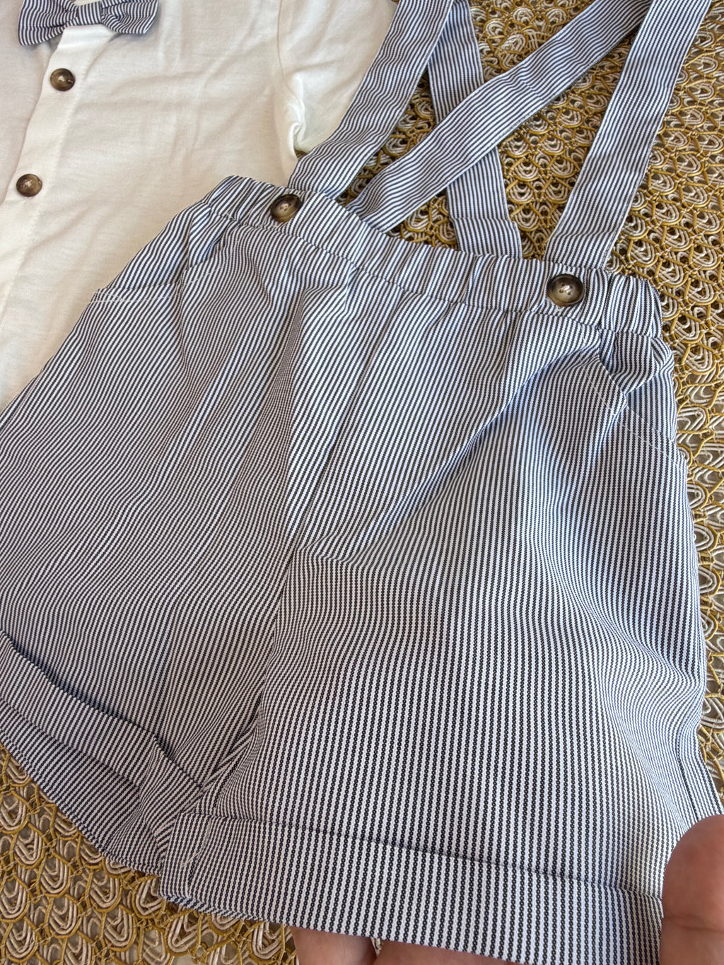Conjunto 2 piezas gris a rayas