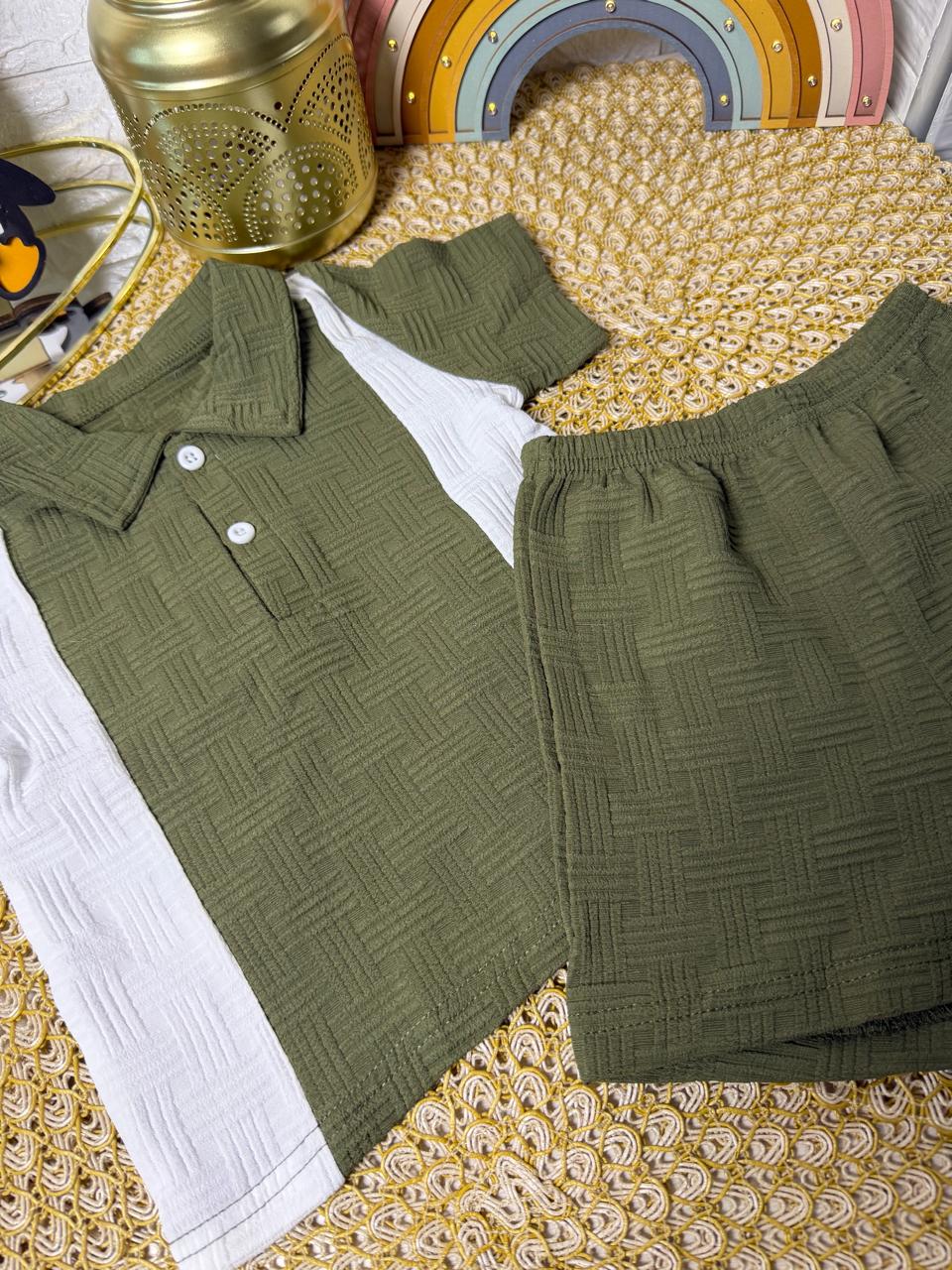 Conjunto 2 piezas verde blanco