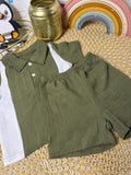 Conjunto 2 piezas verde blanco