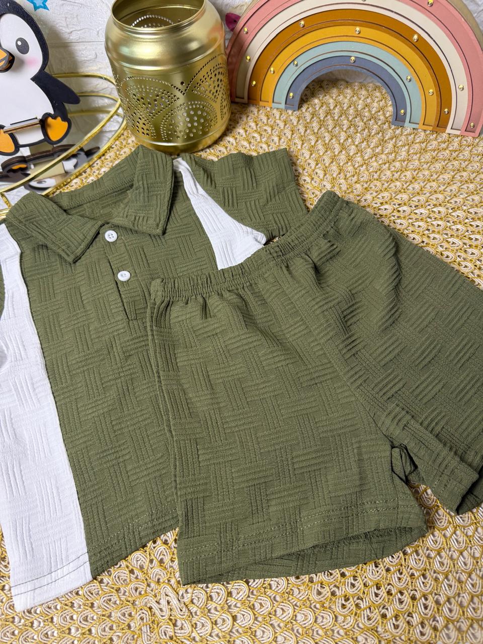 Conjunto 2 piezas verde blanco