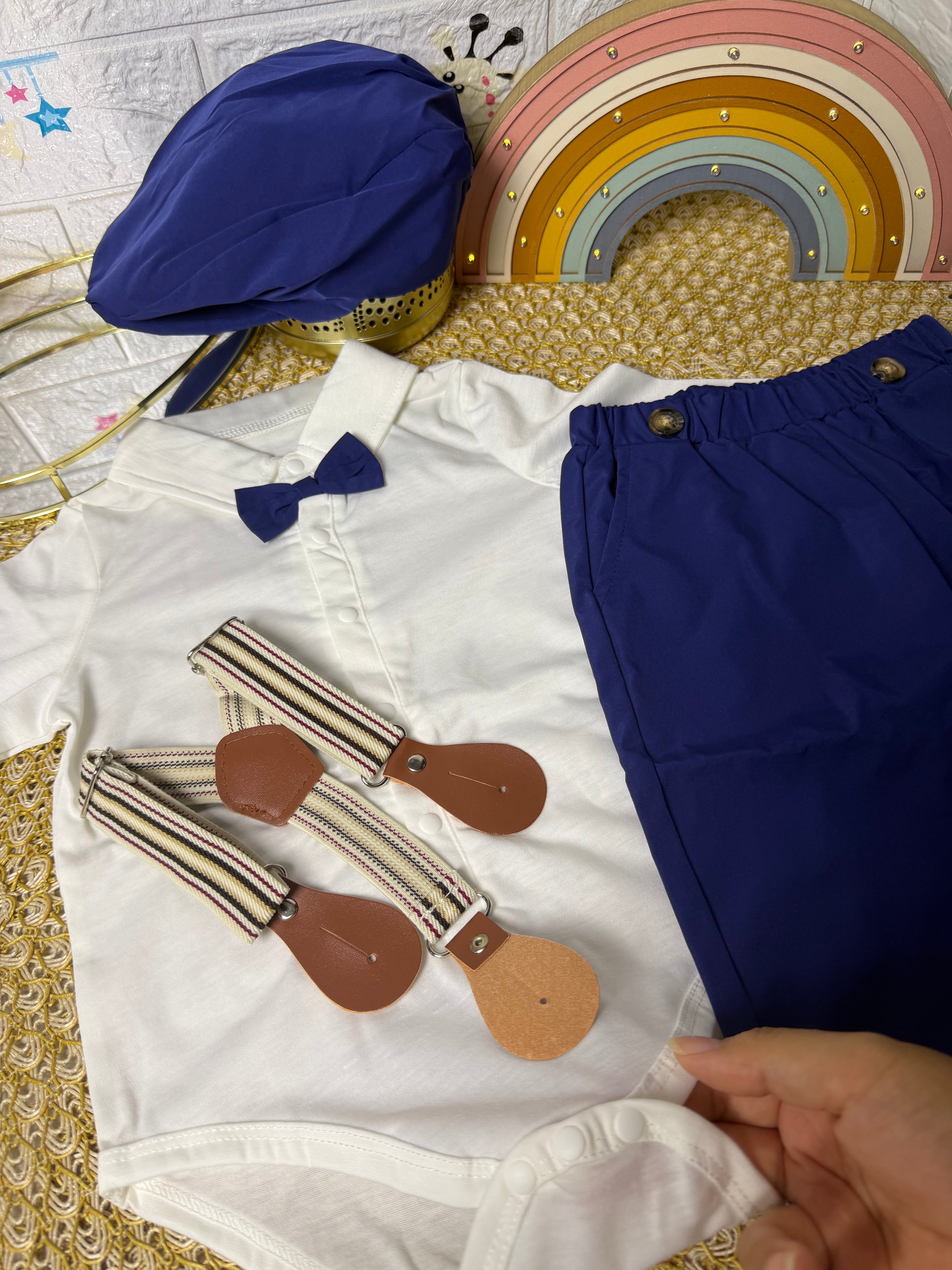 Conjunto 3 piezas azul elegante