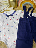 Conjunto 2 piezas azul barcos