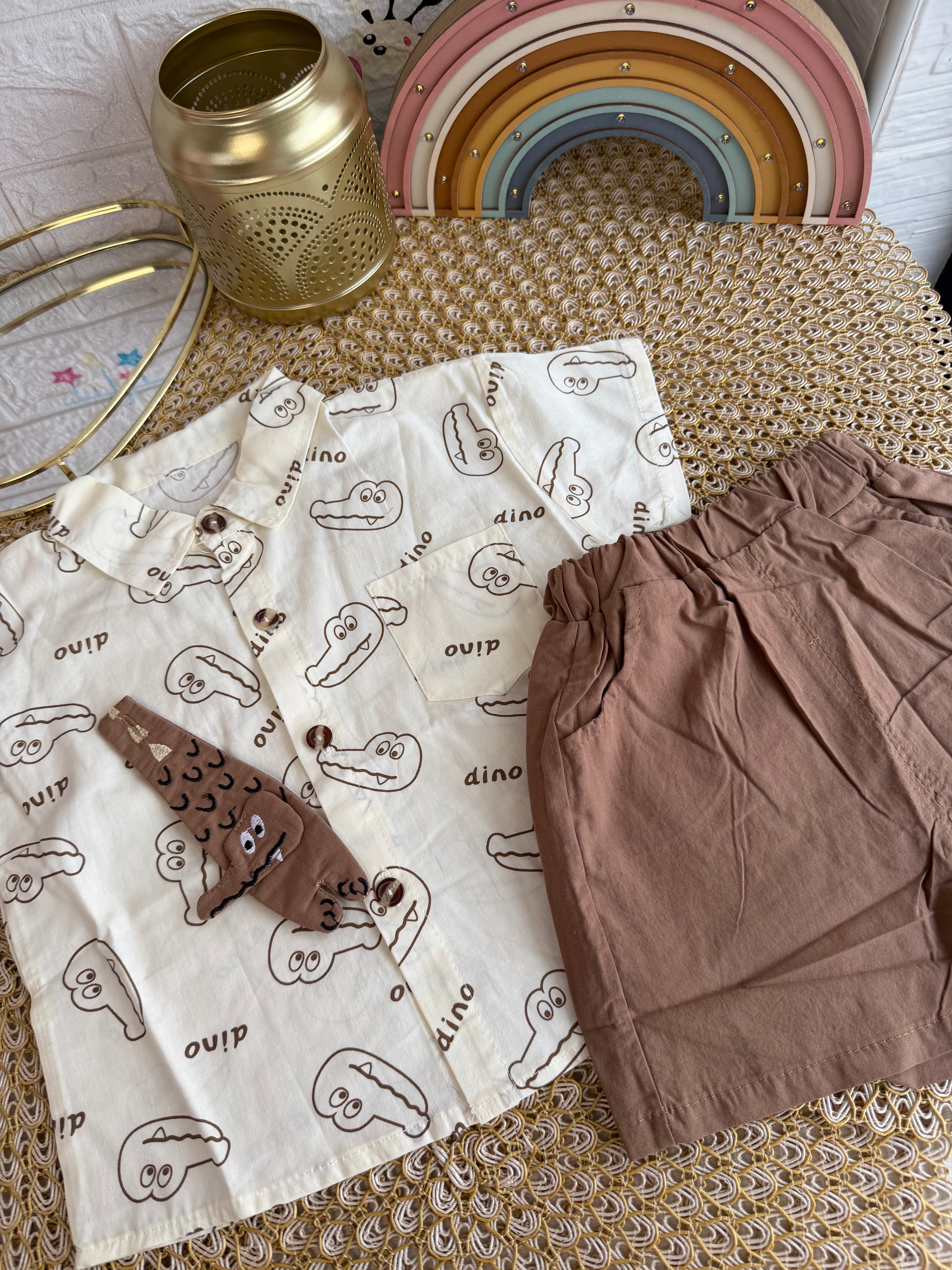 Conjunto 2 piezas marrón cocodrilo