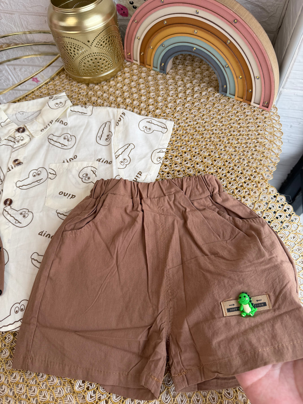 Conjunto 2 piezas marrón cocodrilo