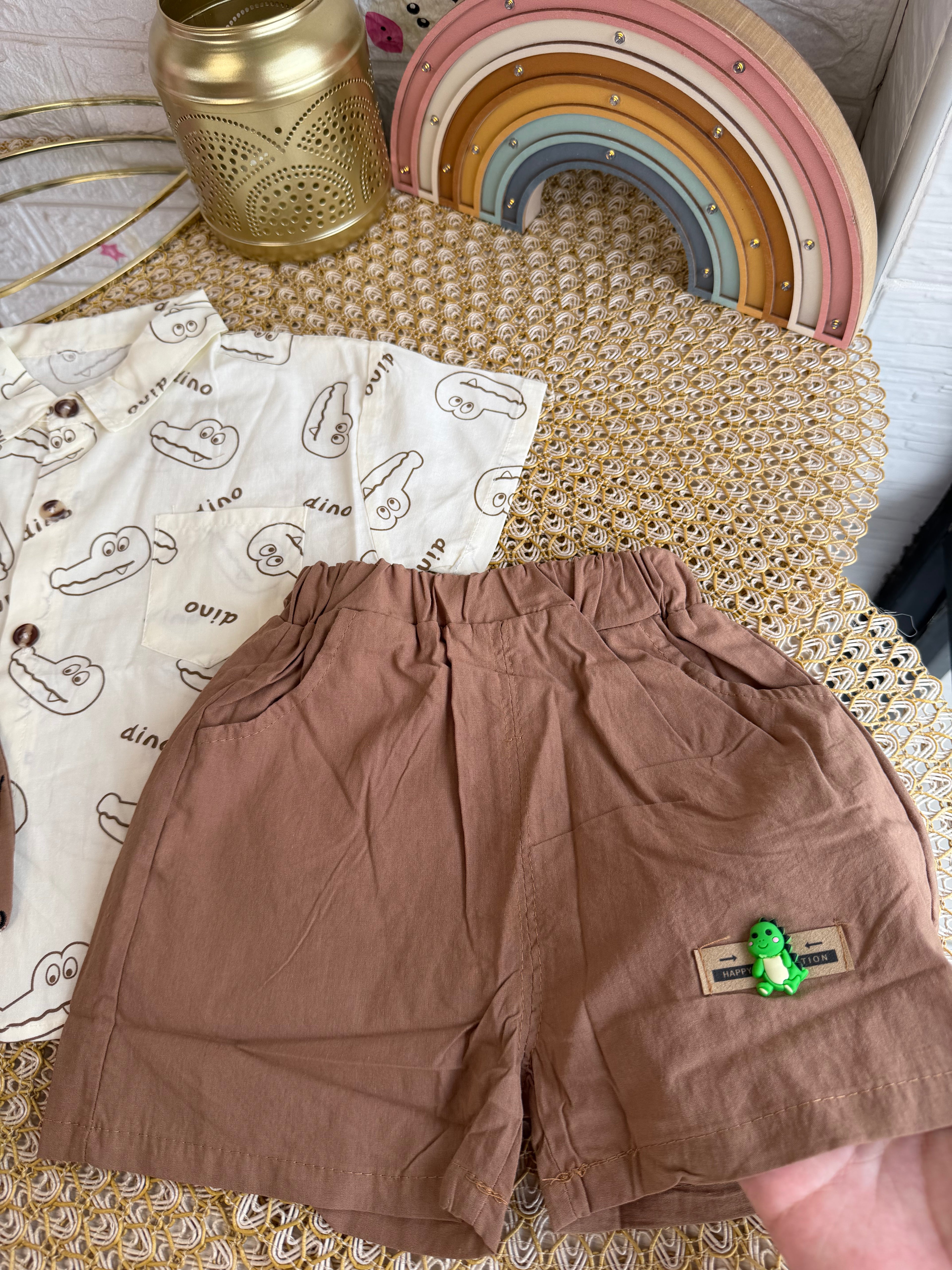 Conjunto 2 piezas marrón cocodrilo