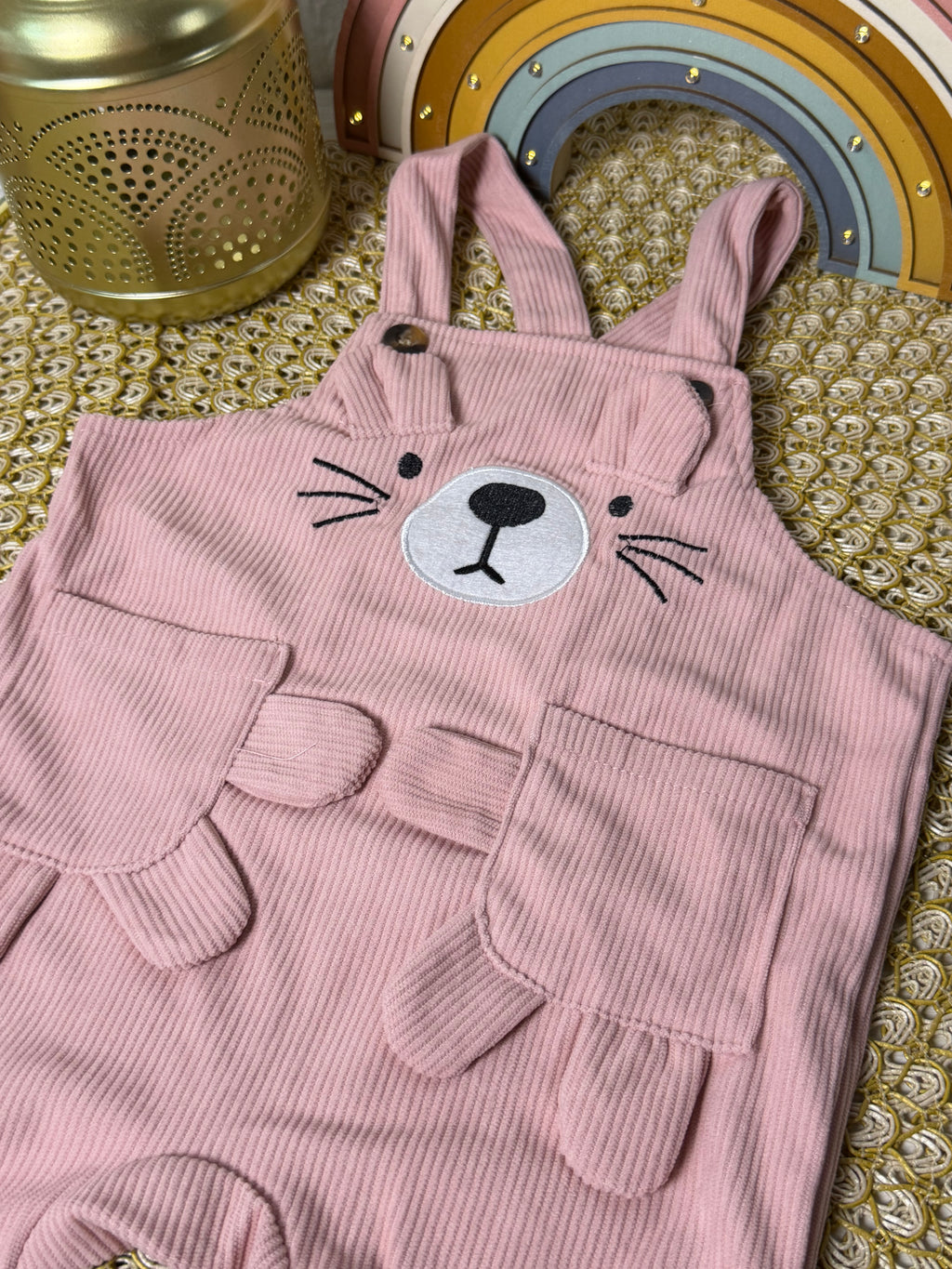 Overol rosa gatito