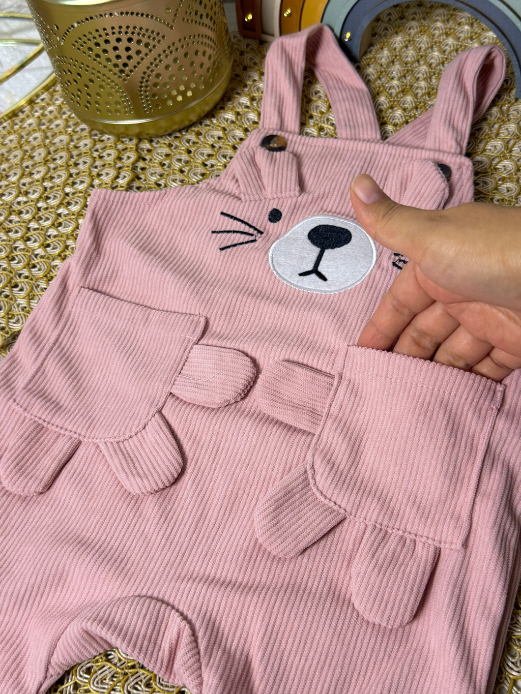 Overol rosa gatito