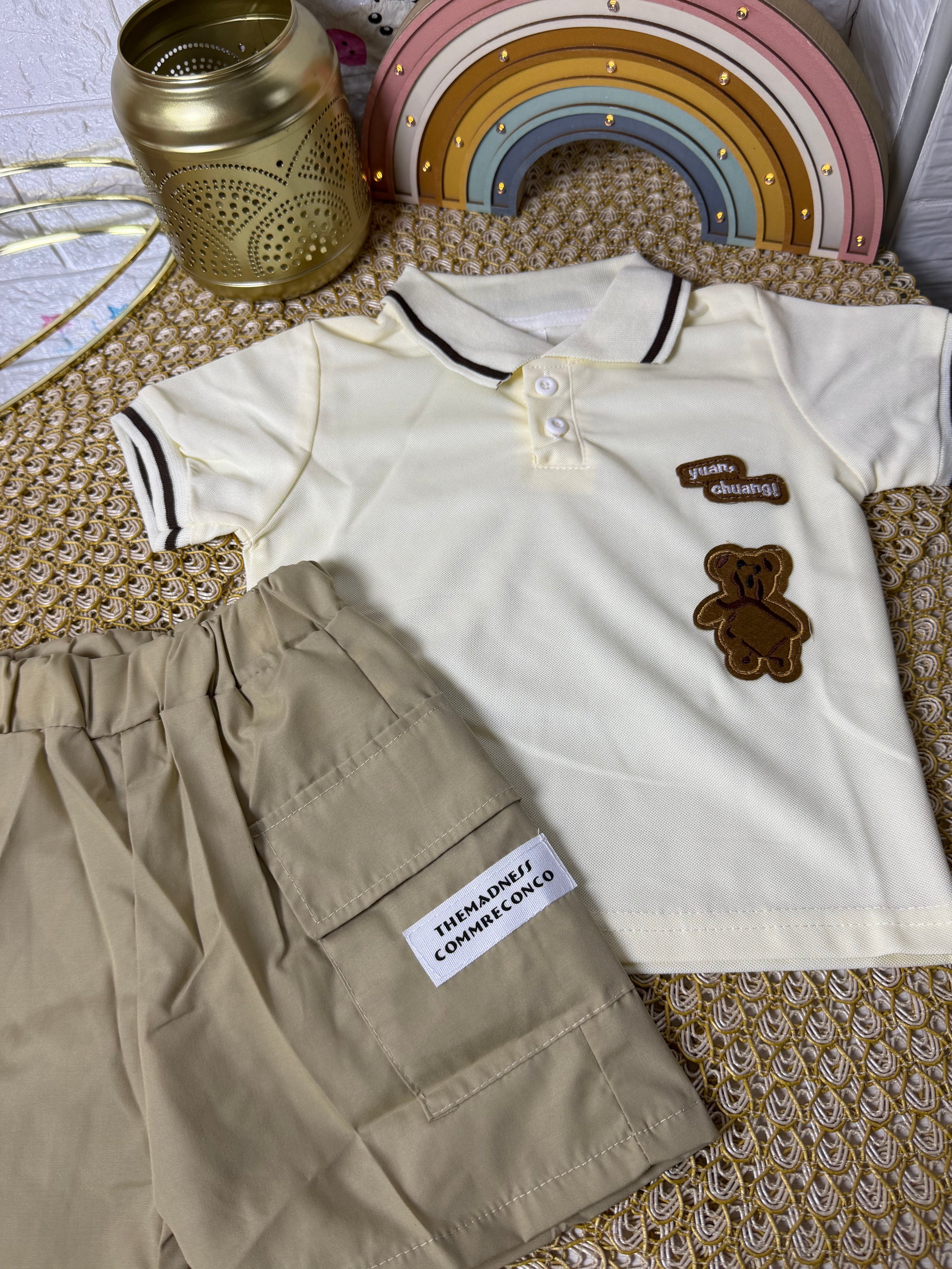 Conjunto 2 piezas beige osito