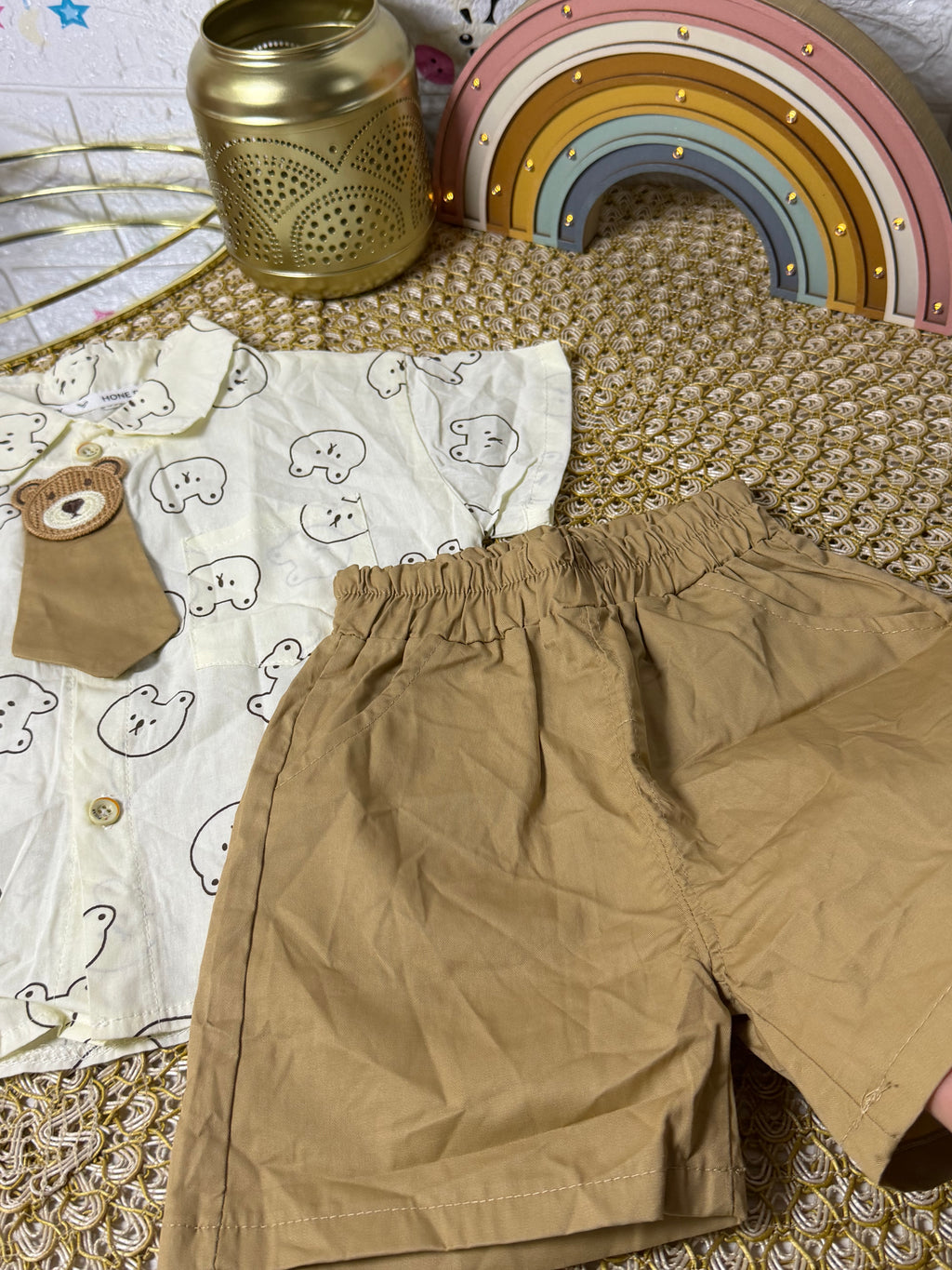Conjunto 2 piezas caqui osito