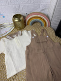 Conjunto 2 piezas polo con overol caqui