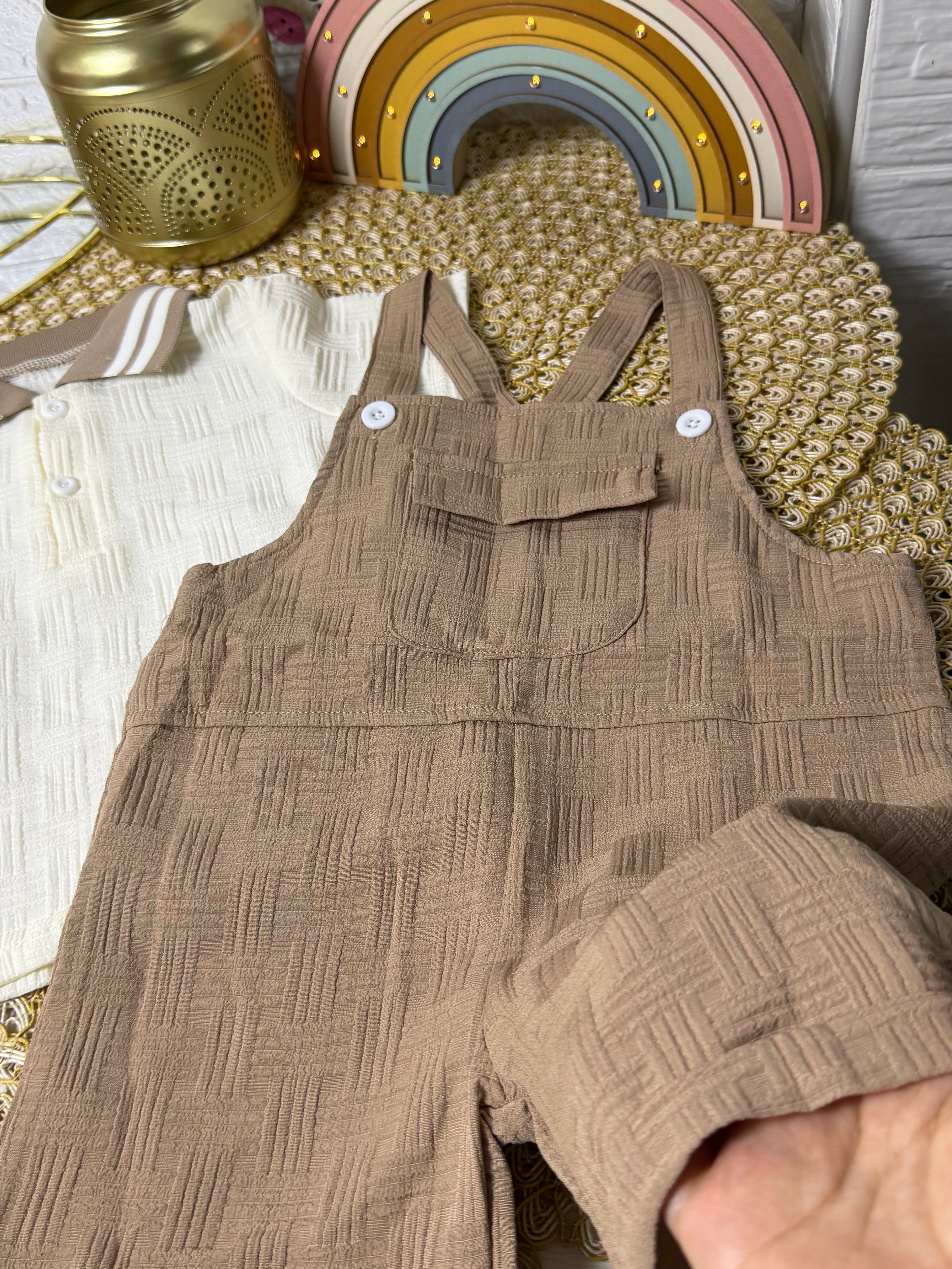 Conjunto 2 piezas polo con overol caqui