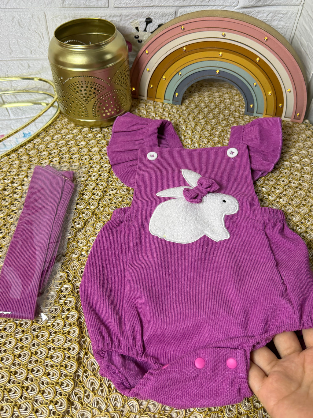 Pelele conejito morado