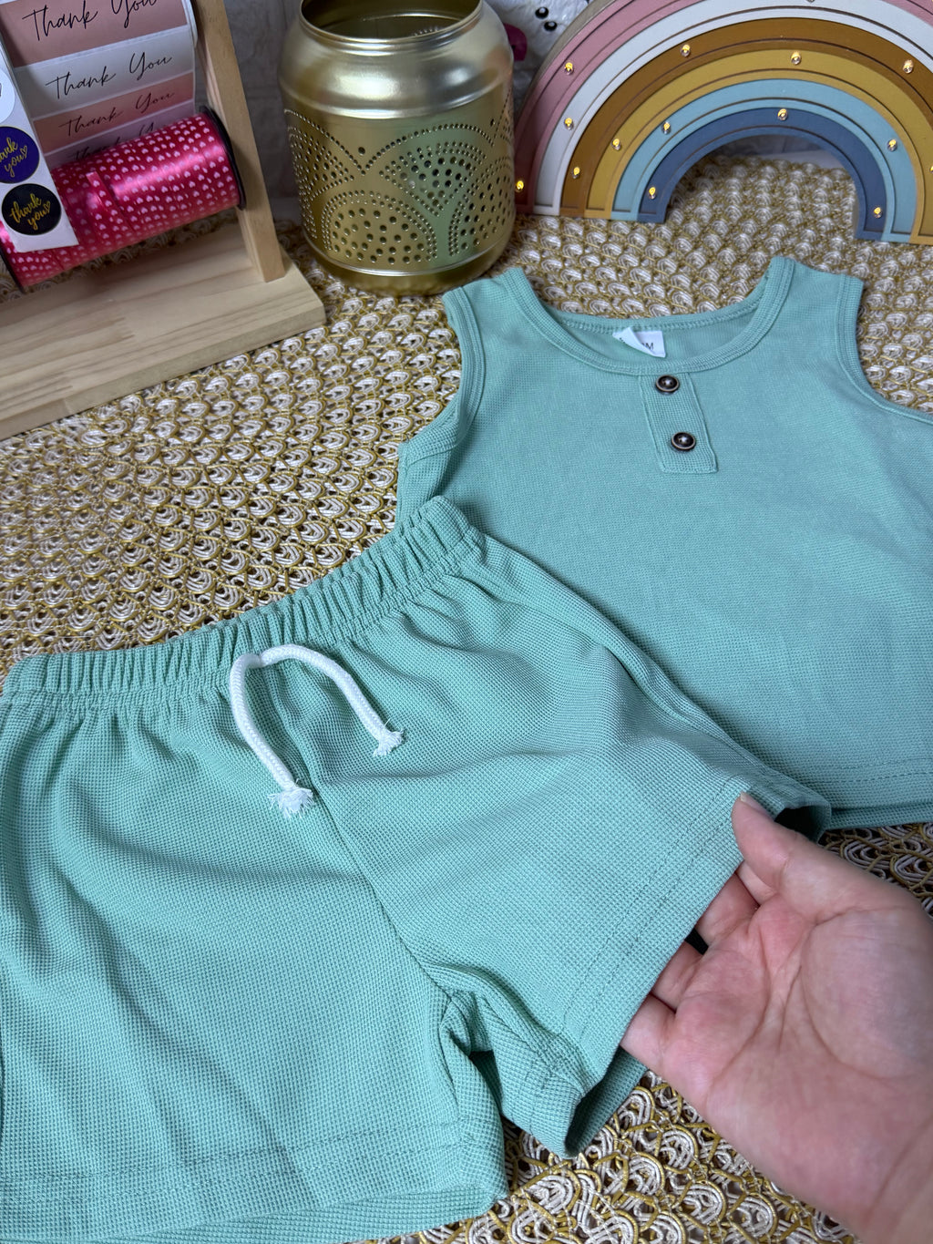 Conjunto 2 piezas corto verde