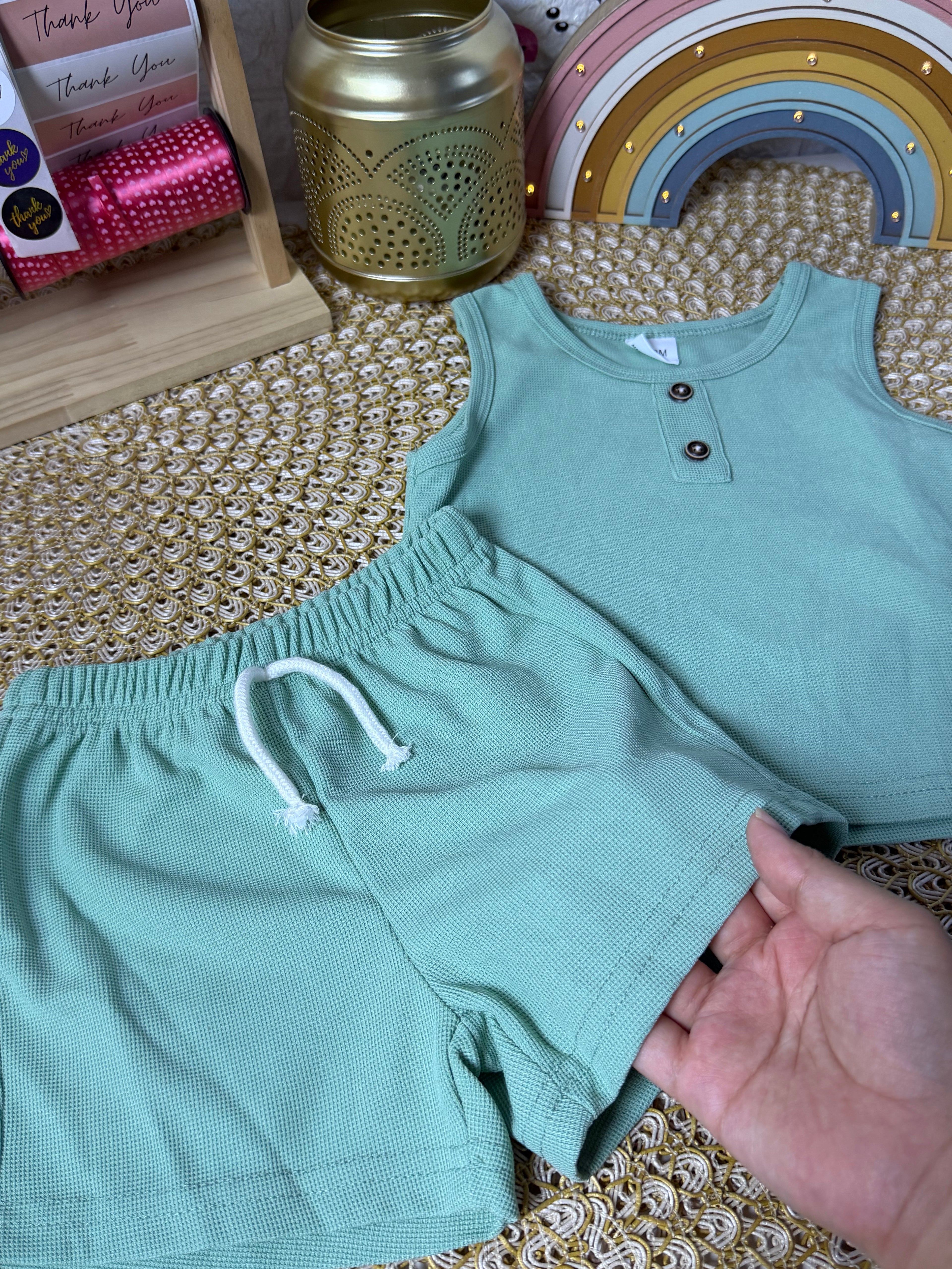 Conjunto 2 piezas corto verde