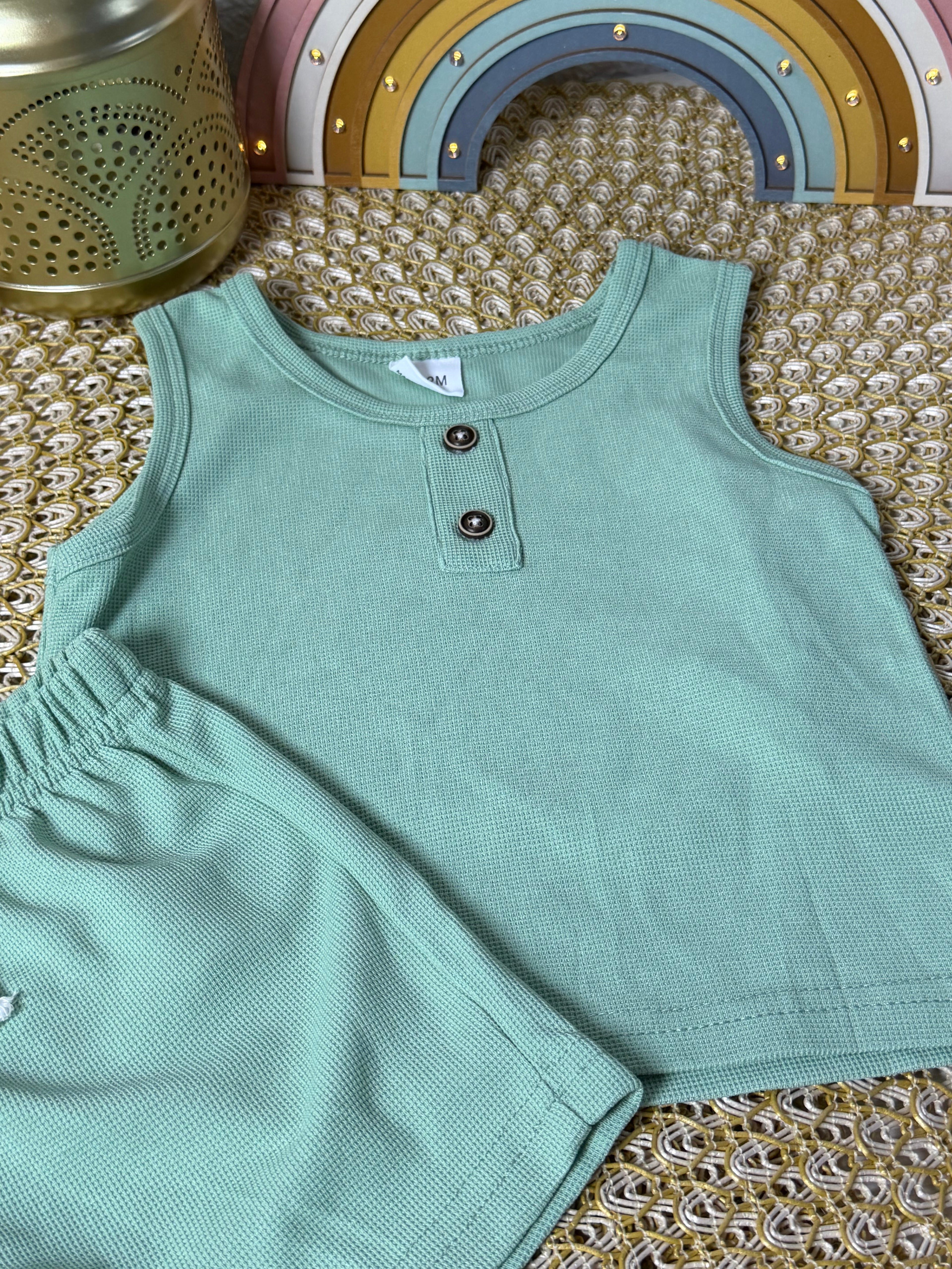 Conjunto 2 piezas corto verde