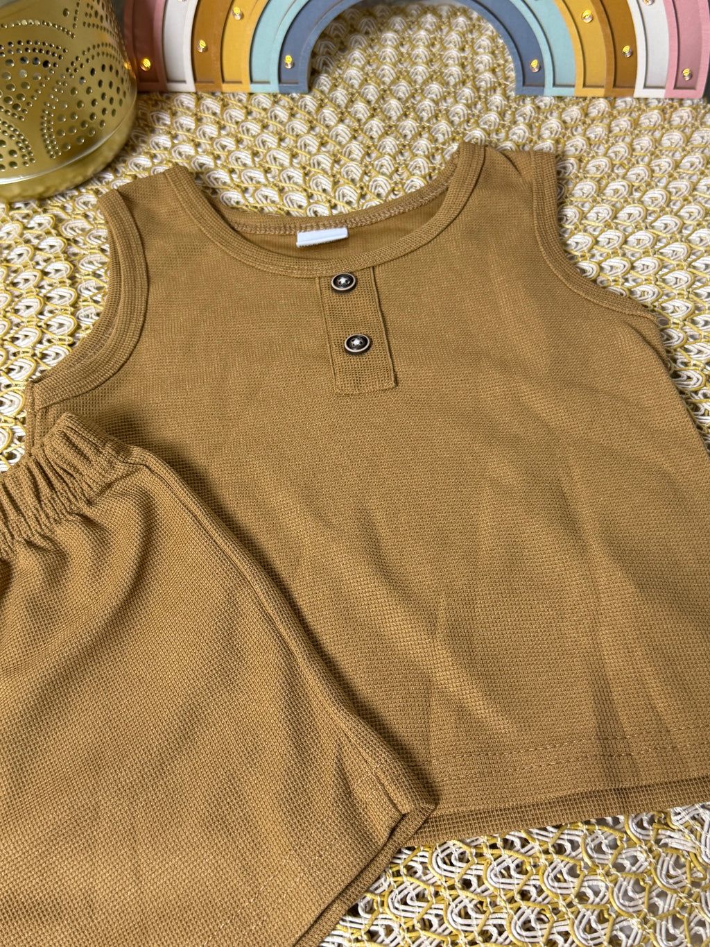 Conjunto 2 piezas corto marrón