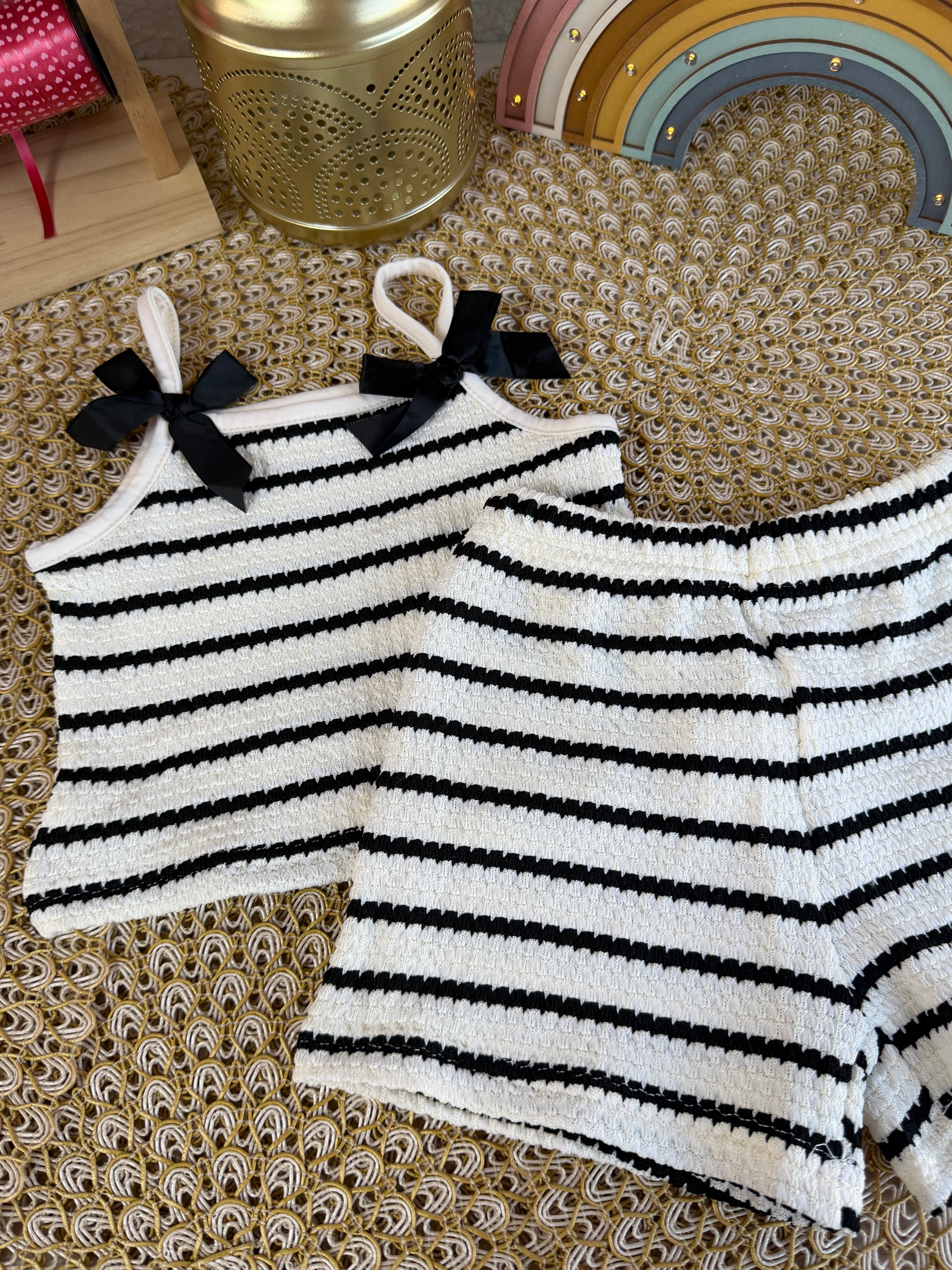 Conjunto 2 piezas tejido a rayas