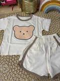 Conjunto 2 piezas corto beige osito