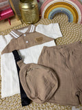 Conjunto 3 piezas caqui con crema osito