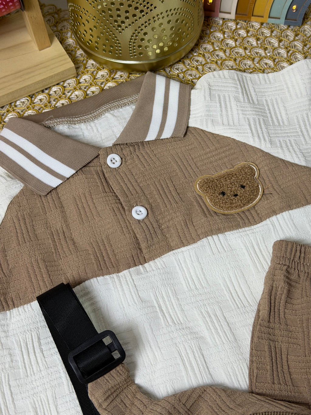 Conjunto 3 piezas caqui con crema osito