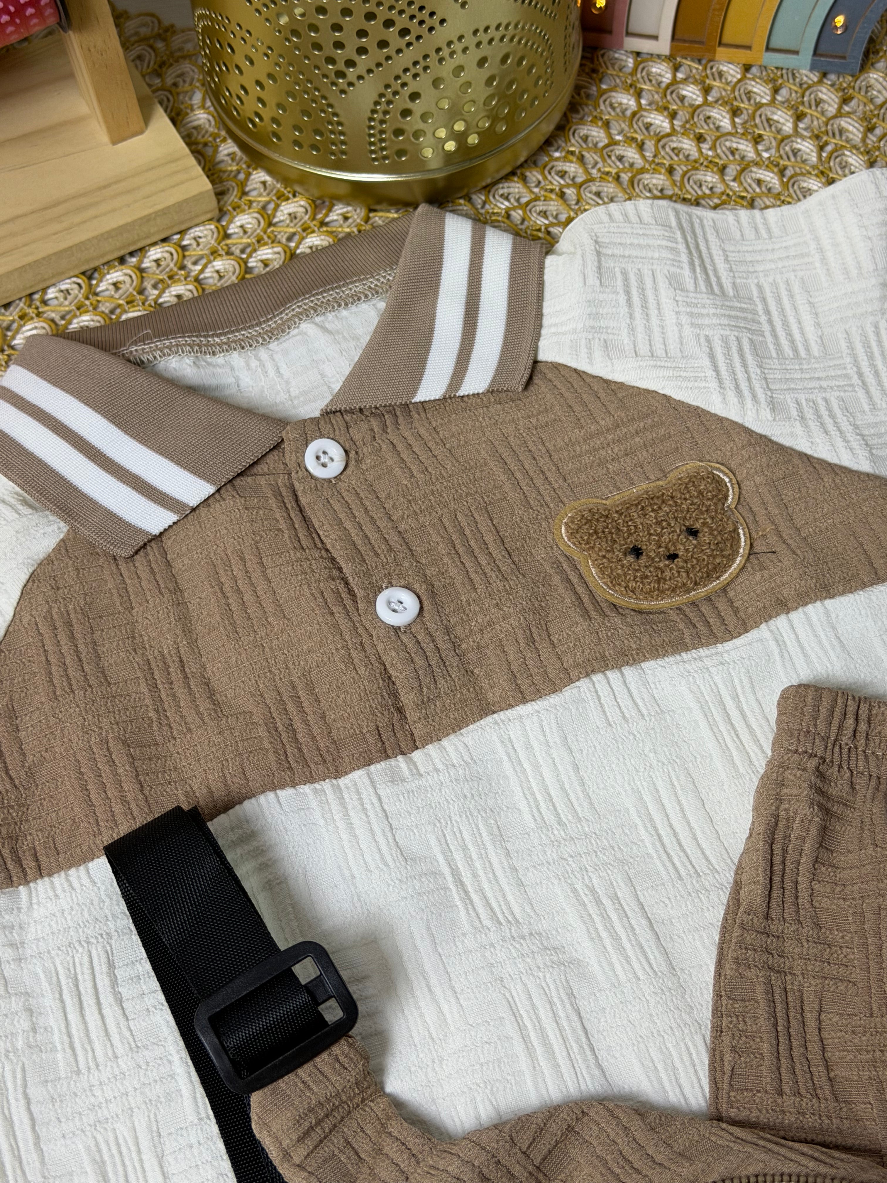 Conjunto 3 piezas caqui con crema osito