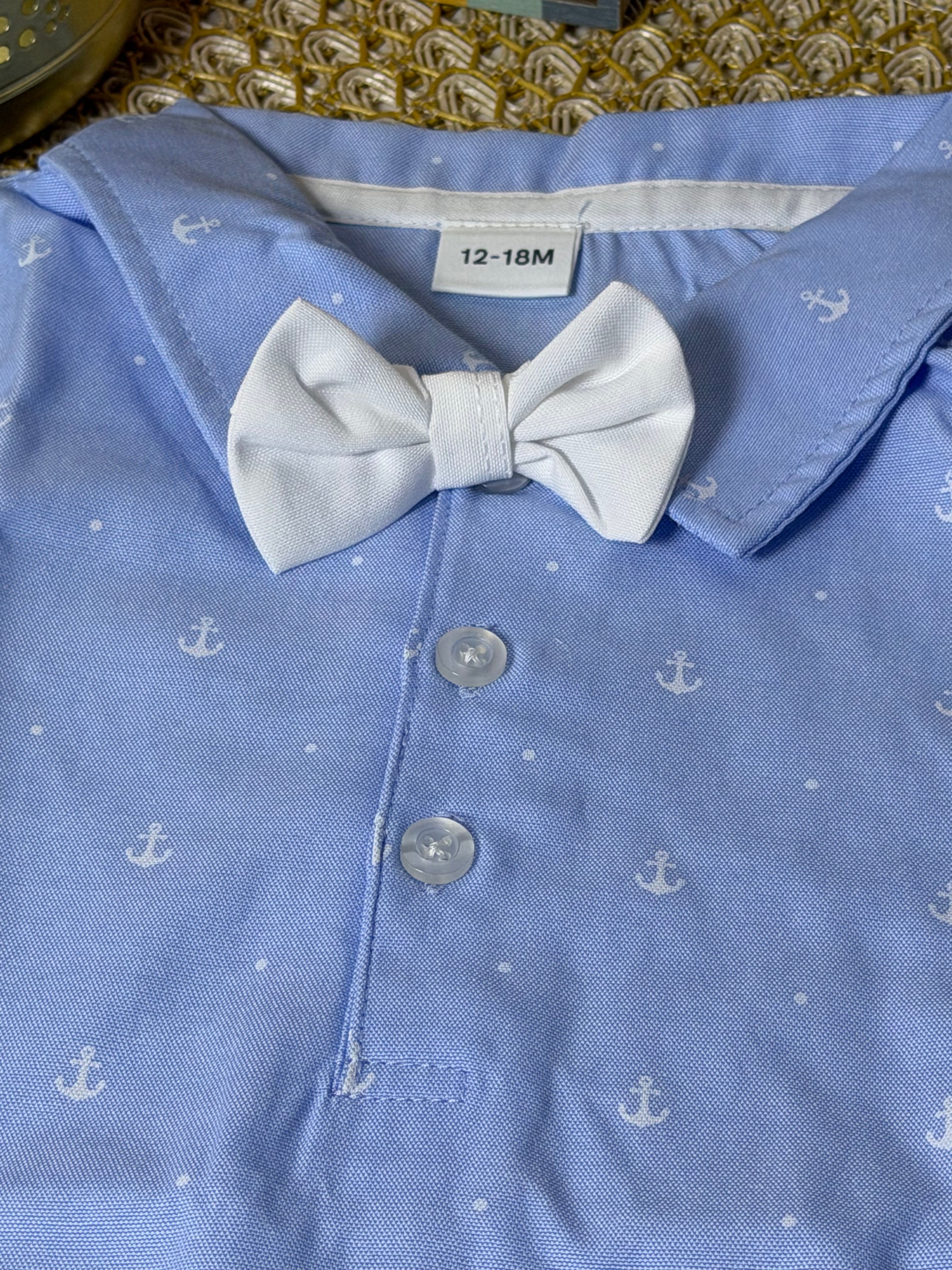 Enterizo celeste barquitos con corbata