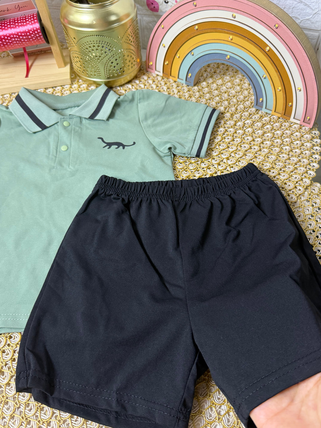 Conjunto 2 piezas verde camiseta y short