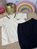Conjunto 2 piezas crema camiseta y short
