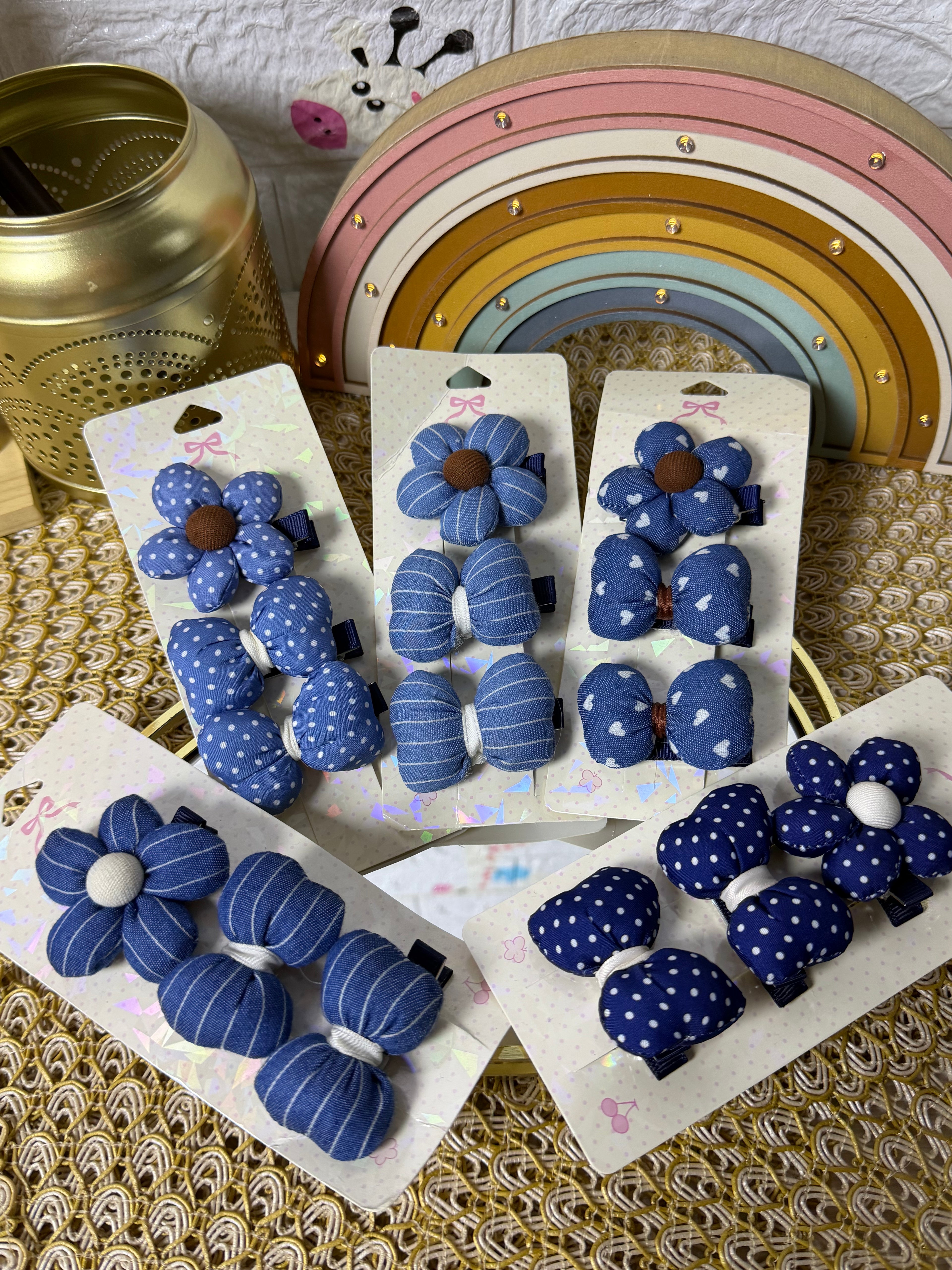 Ganchitos color azul set de 3und