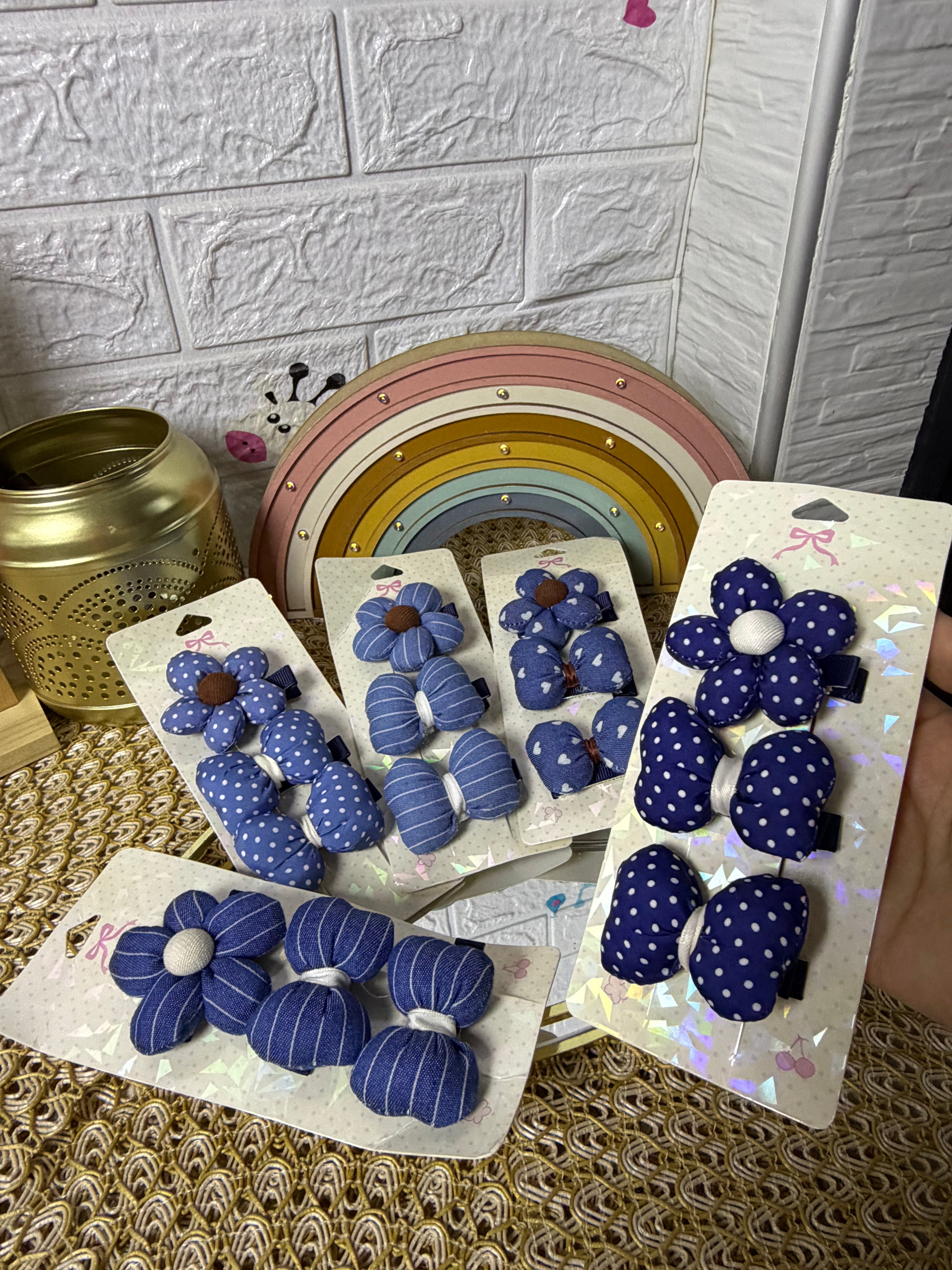 Ganchitos color azul set de 3und