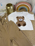 Conjunto 2 piezas caqui polo con overol